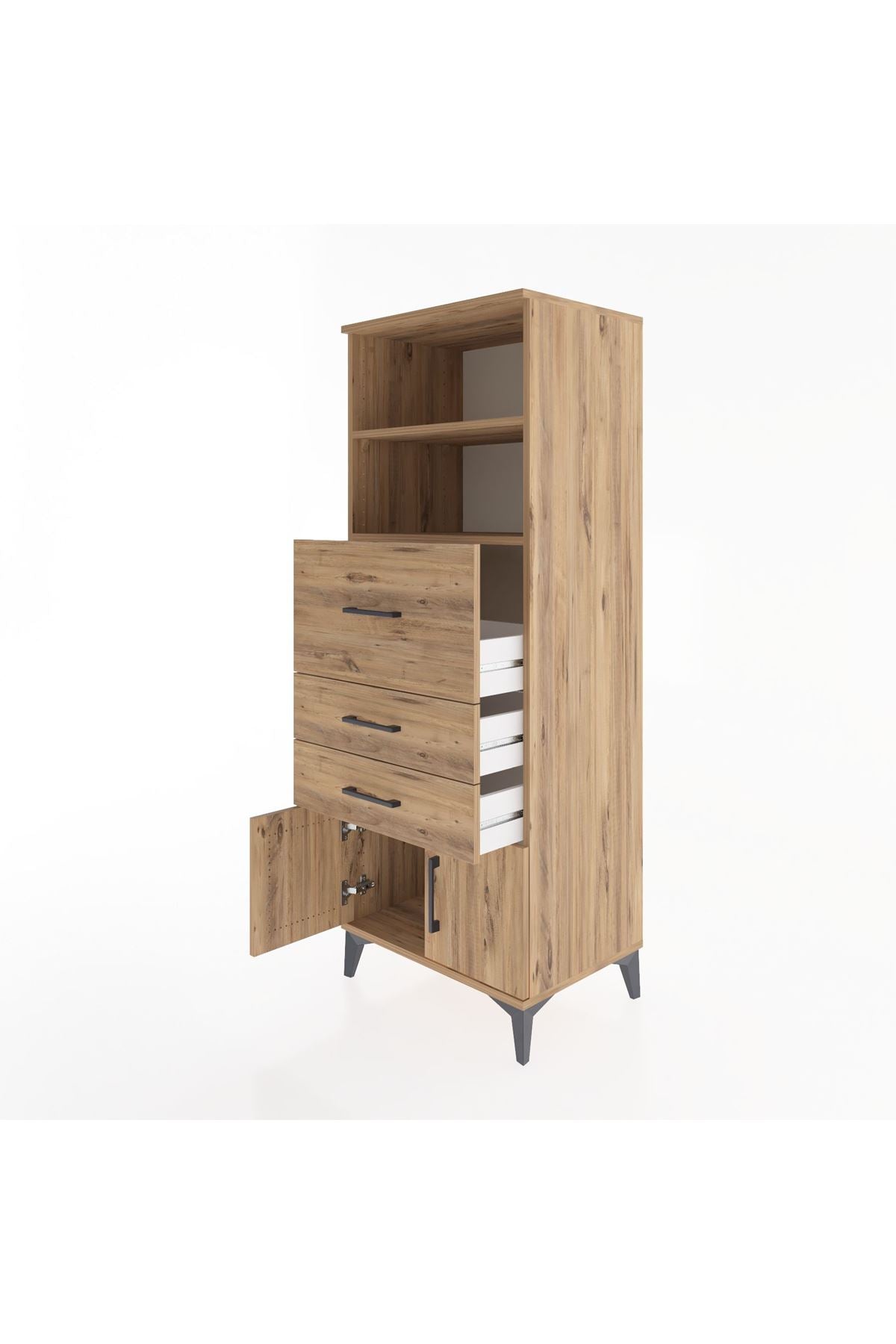 Hyperion Dolap 2 Raflı 3 Çekmeceli 2 Kapaklı 60x44x163 - S53M056V9B