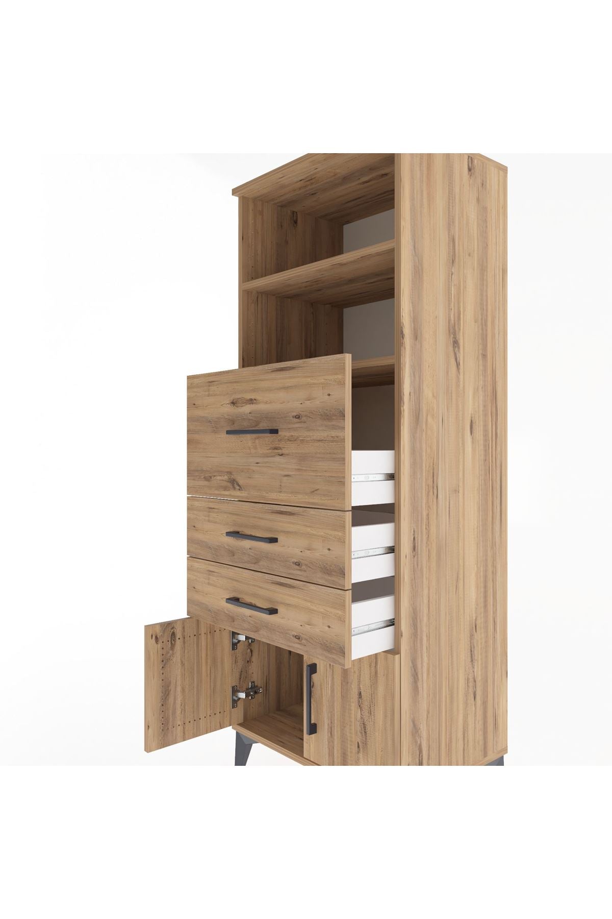 Hyperion Dolap 2 Raflı 3 Çekmeceli 2 Kapaklı 60x44x163 - S53M056V9B