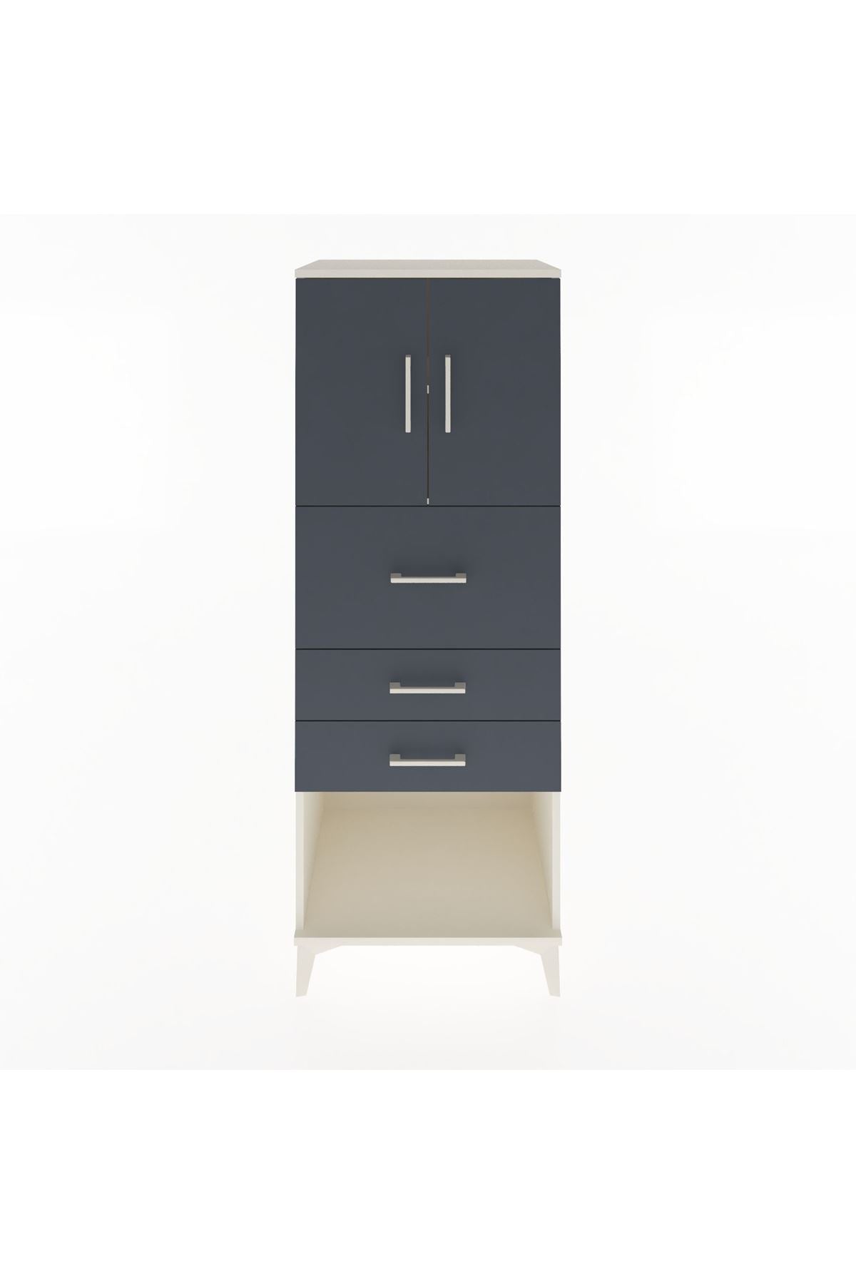 Hyperion Dolap 2 Raflı 3 Çekmeceli 2 Kapaklı 60x44x163 - S53M057V2B