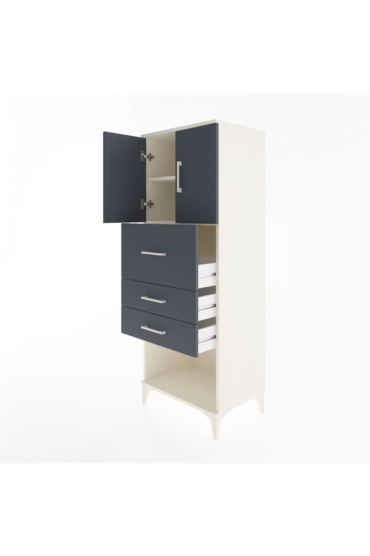 Hyperion Dolap 2 Raflı 3 Çekmeceli 2 Kapaklı 60x44x163 - S53M057V2B