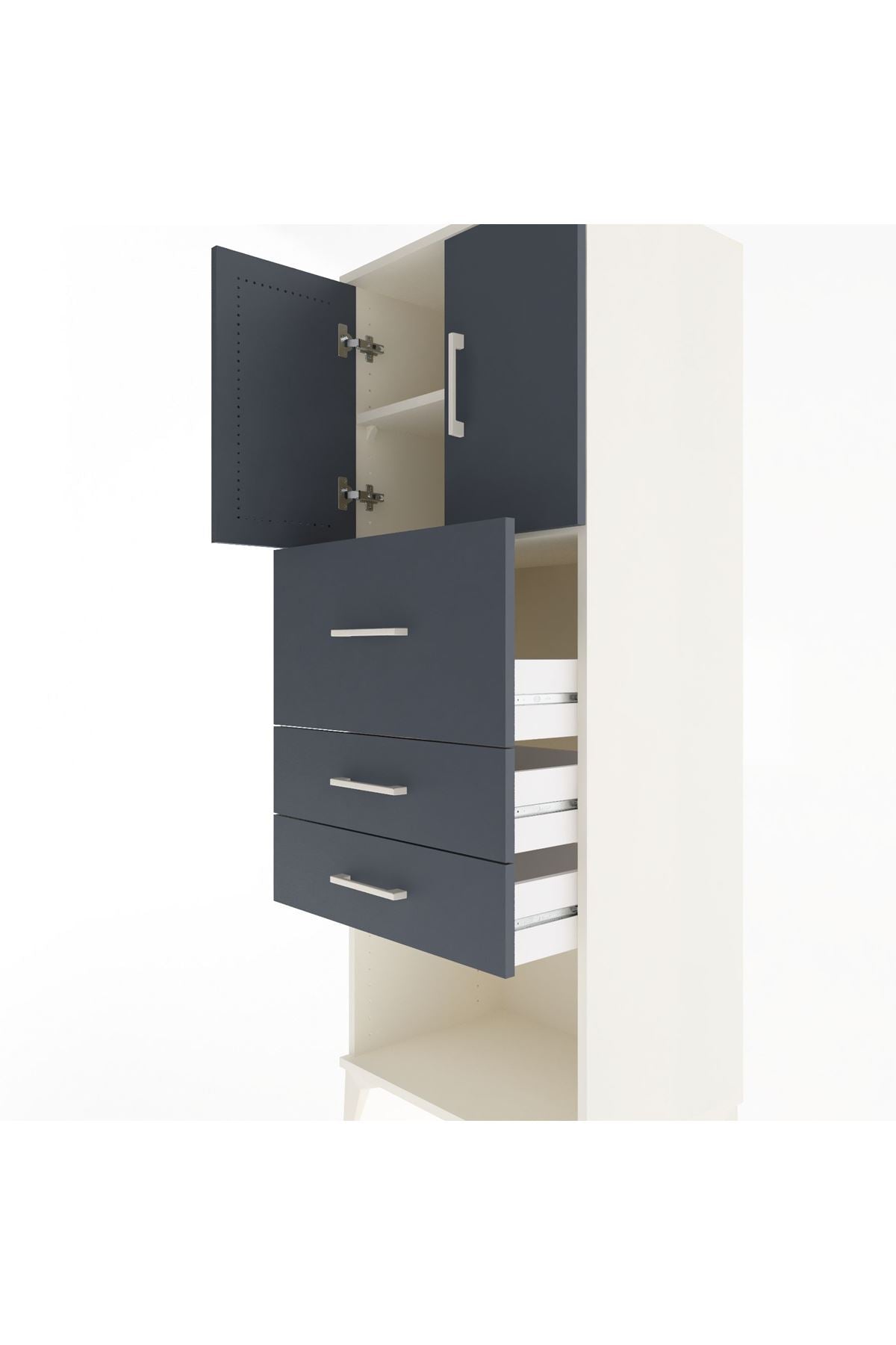 Hyperion Dolap 2 Raflı 3 Çekmeceli 2 Kapaklı 60x44x163 - S53M057V2B