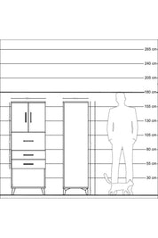 Hyperion Dolap 2 Raflı 3 Çekmeceli 2 Kapaklı 60x44x163 - S53M057V2B