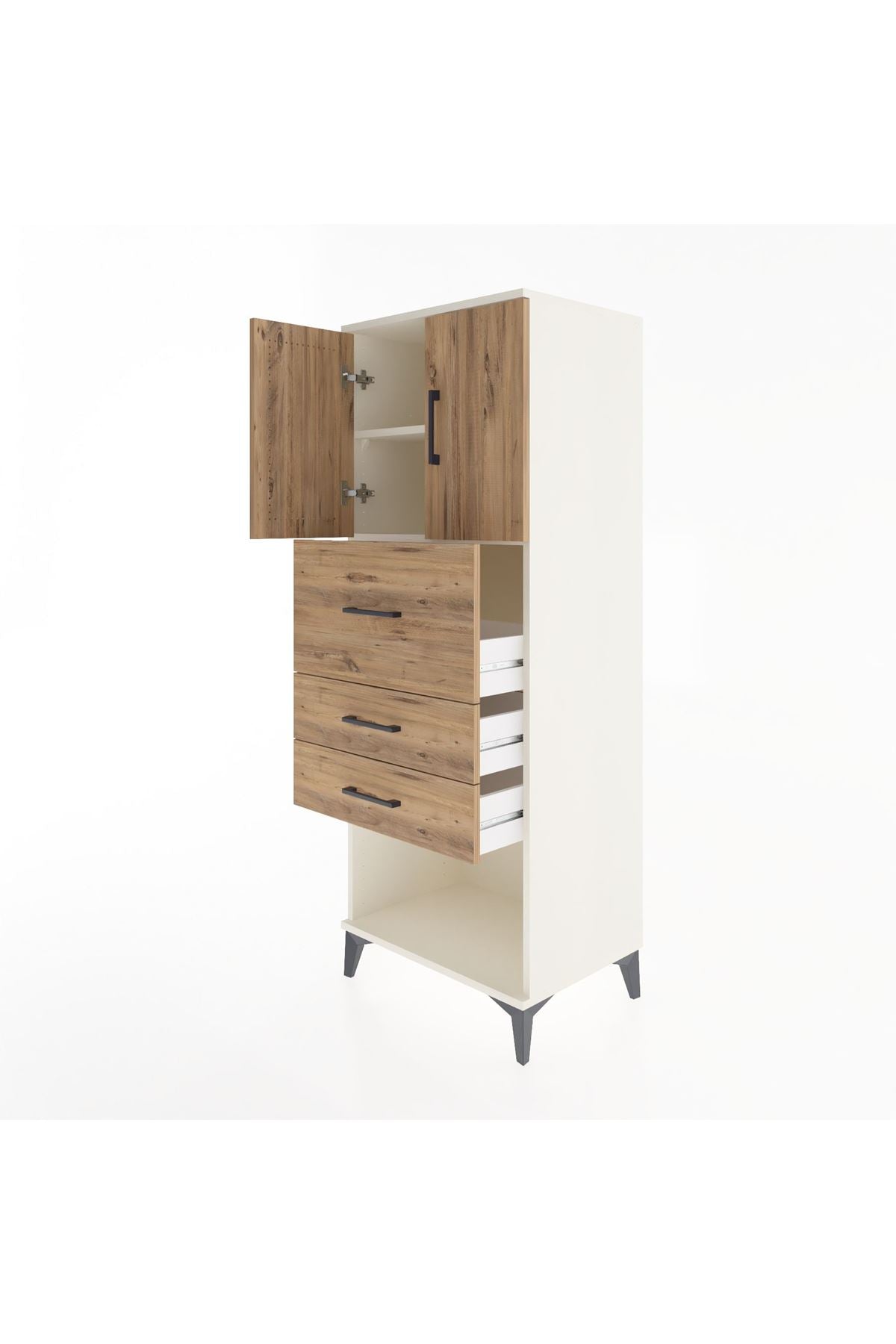 Hyperion Dolap 2 Raflı 3 Çekmeceli 2 Kapaklı 60x44x163 - S53M057V3B