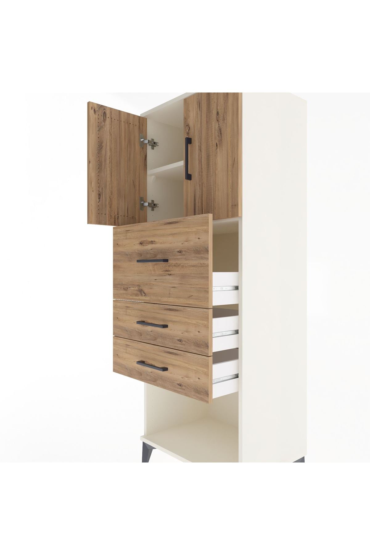 Hyperion Dolap 2 Raflı 3 Çekmeceli 2 Kapaklı 60x44x163 - S53M057V3B
