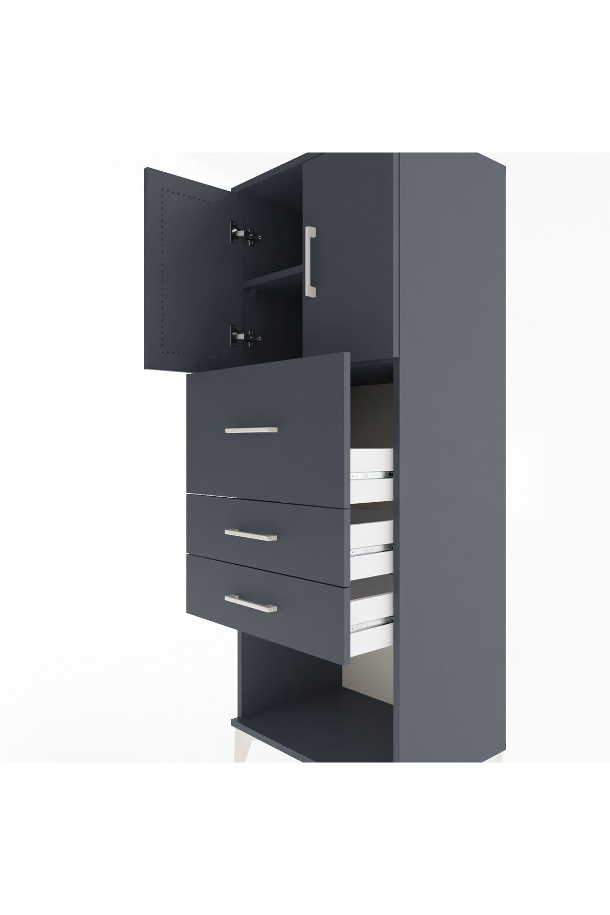Hyperion Dolap 2 Raflı 3 Çekmeceli 2 Kapaklı 60x44x163 - S53M057V5B