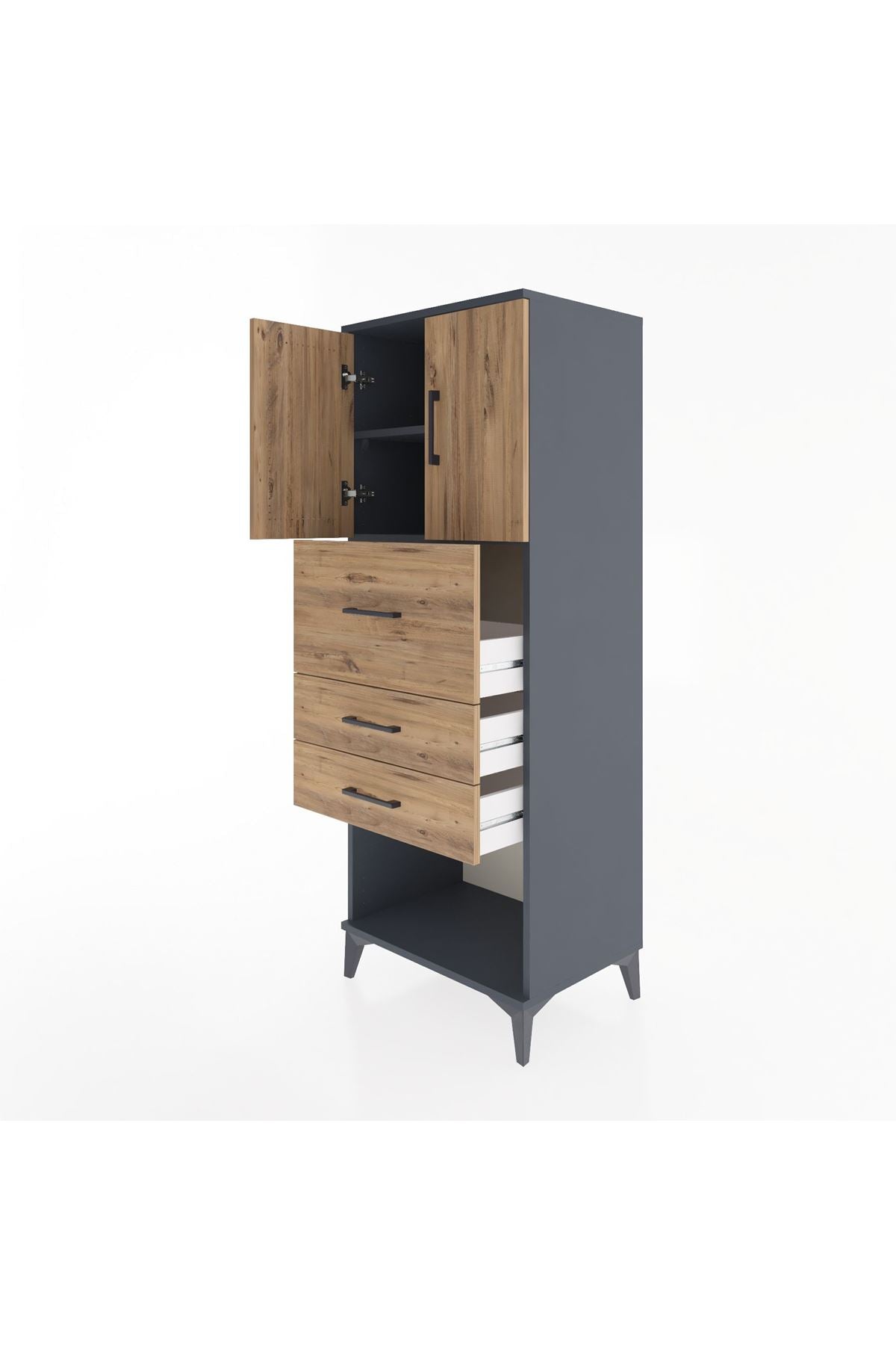 Hyperion Dolap 2 Raflı 3 Çekmeceli 2 Kapaklı 60x44x163 - S53M057V6B