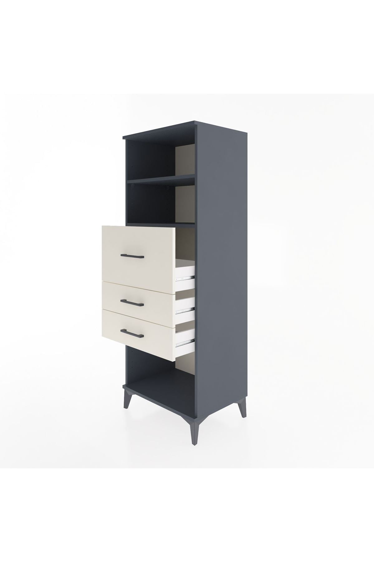 Hyperion Dolap 2 Raflı 3 Çekmeceli 60x44x163 - S53M058V4B