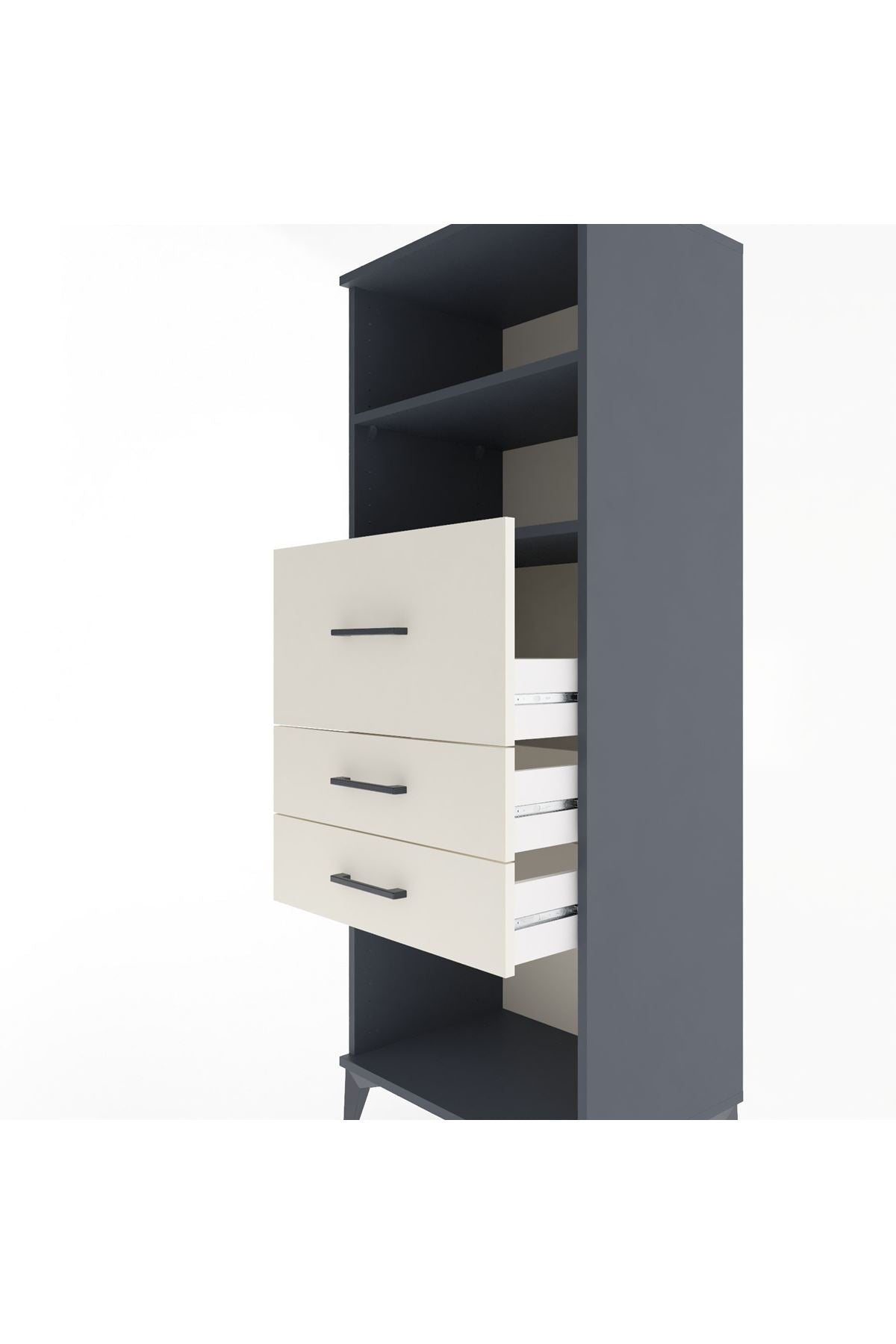 Hyperion Dolap 2 Raflı 3 Çekmeceli 60x44x163 - S53M058V4B