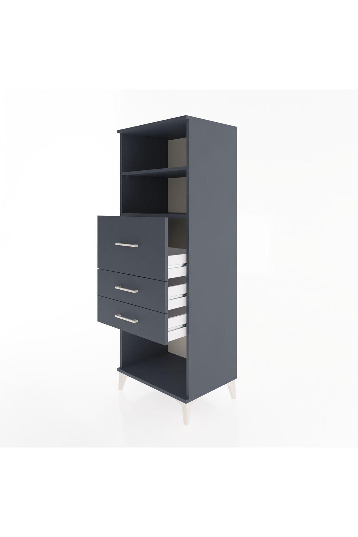 Hyperion Dolap 2 Raflı 3 Çekmeceli 60x44x163 - S53M058V5B