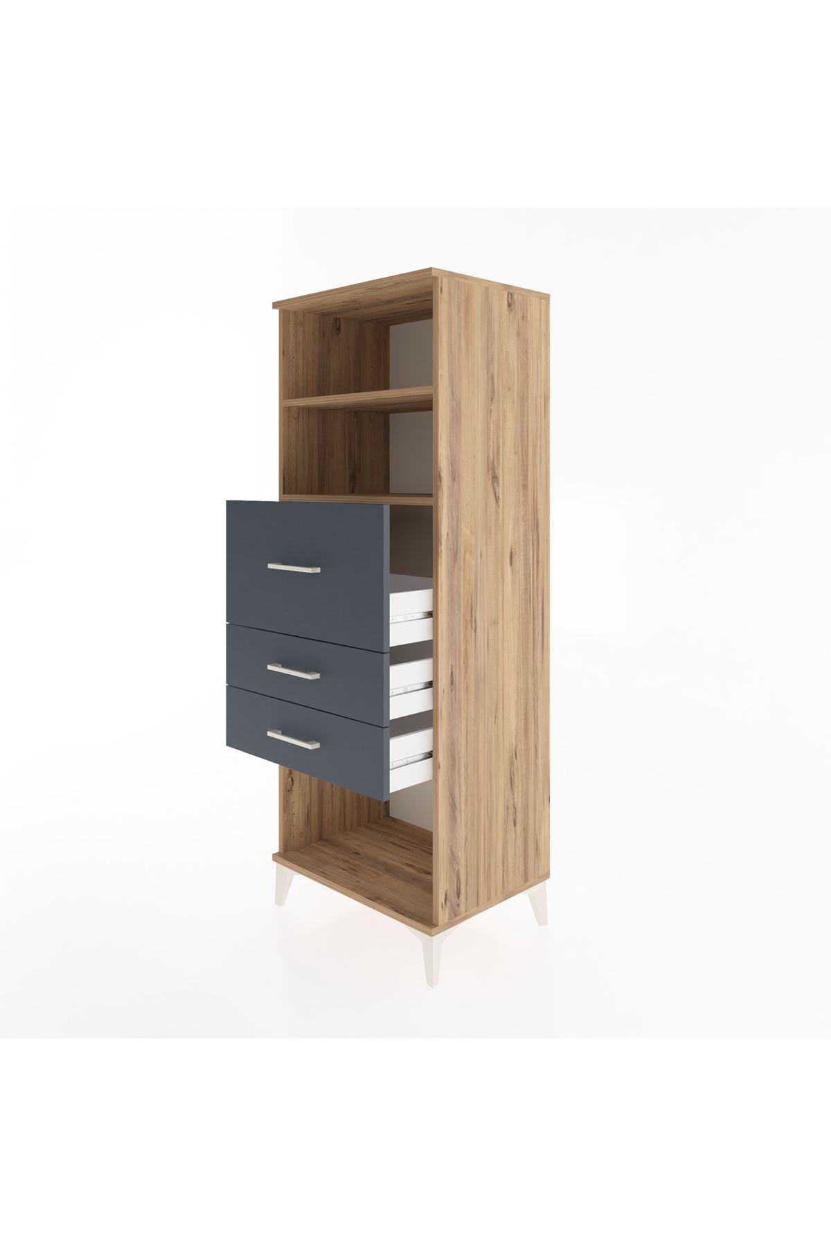 Hyperion Dolap 2 Raflı 3 Çekmeceli 60x44x163 - S53M058V8B