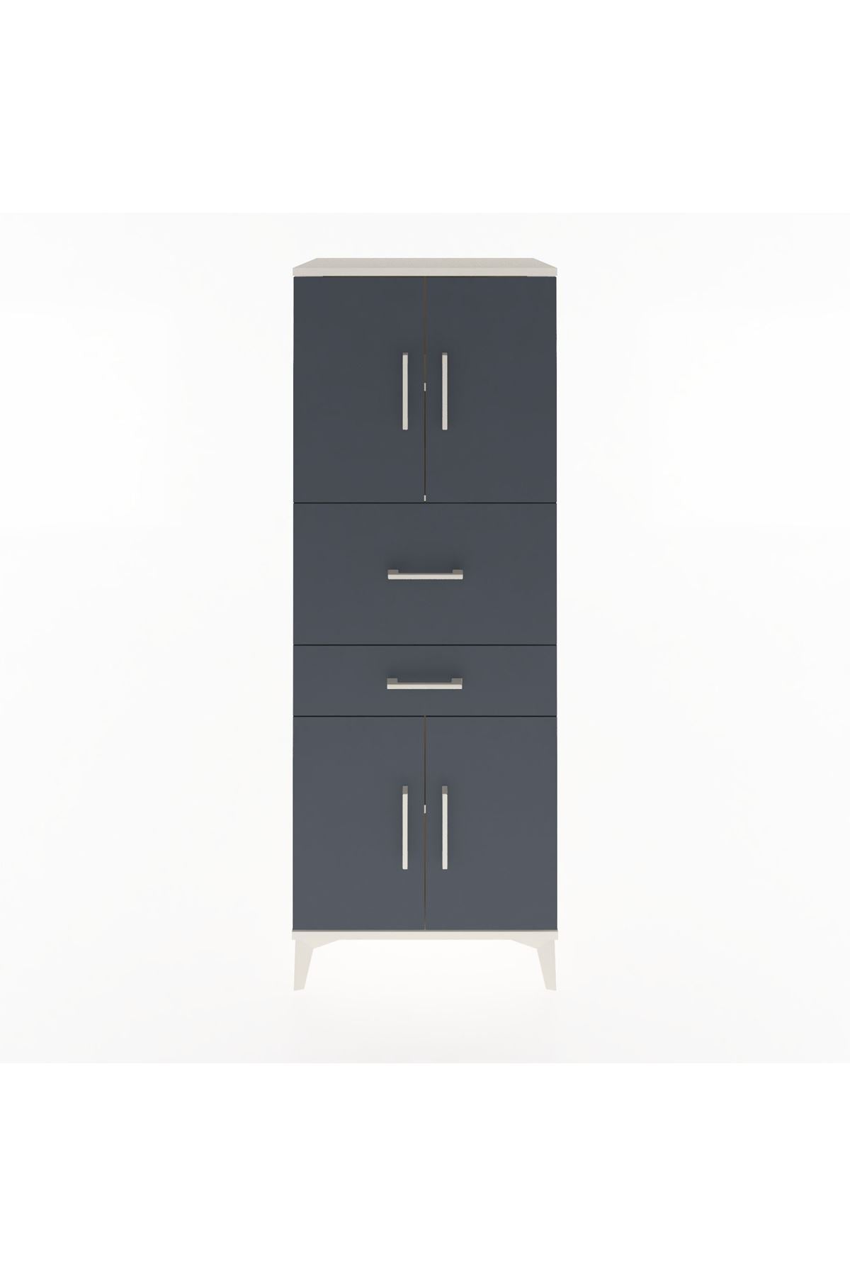 Hyperion Dolap 3 Raflı 2 Çekmeceli 4 Kapaklı 60x44x163 - S53M059V2B