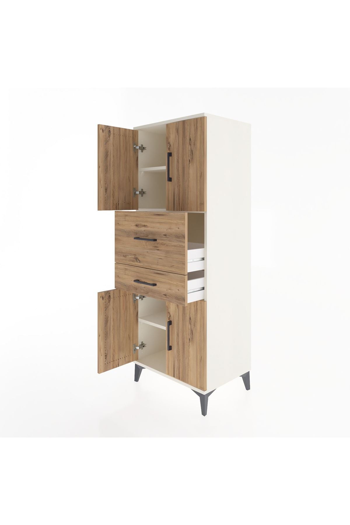 Hyperion Dolap 3 Raflı 2 Çekmeceli 4 Kapaklı 60x44x163 - S53M059V3B