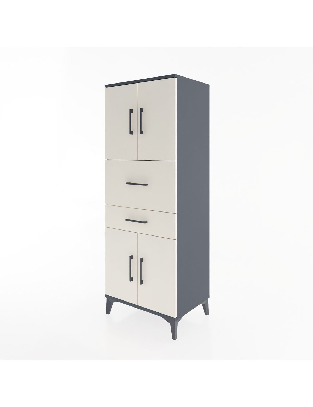 Hyperion Dolap 3 Raflı 2 Çekmeceli 4 Kapaklı 60x44x163 - S53M059V4B