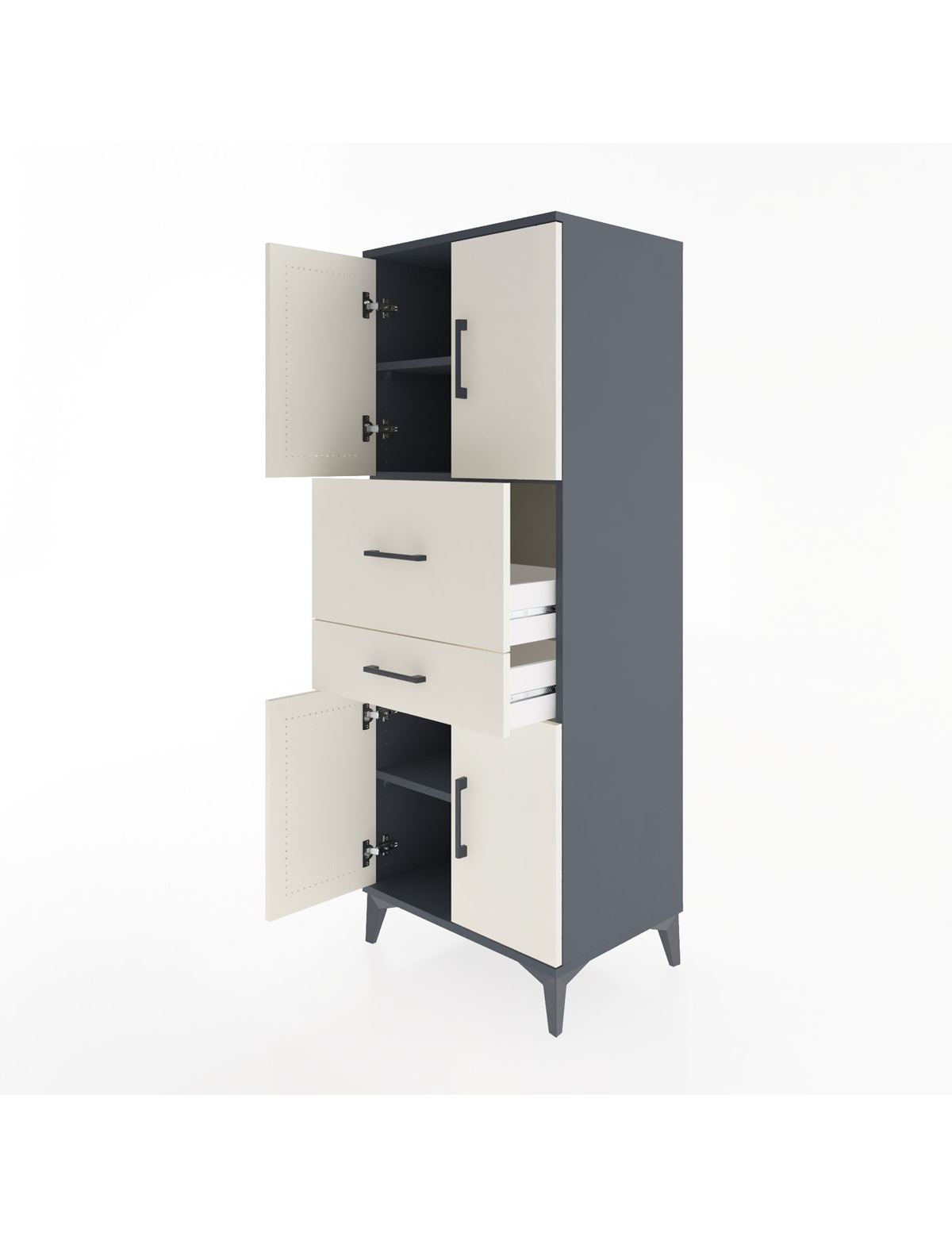 Hyperion Dolap 3 Raflı 2 Çekmeceli 4 Kapaklı 60x44x163 - S53M059V4B
