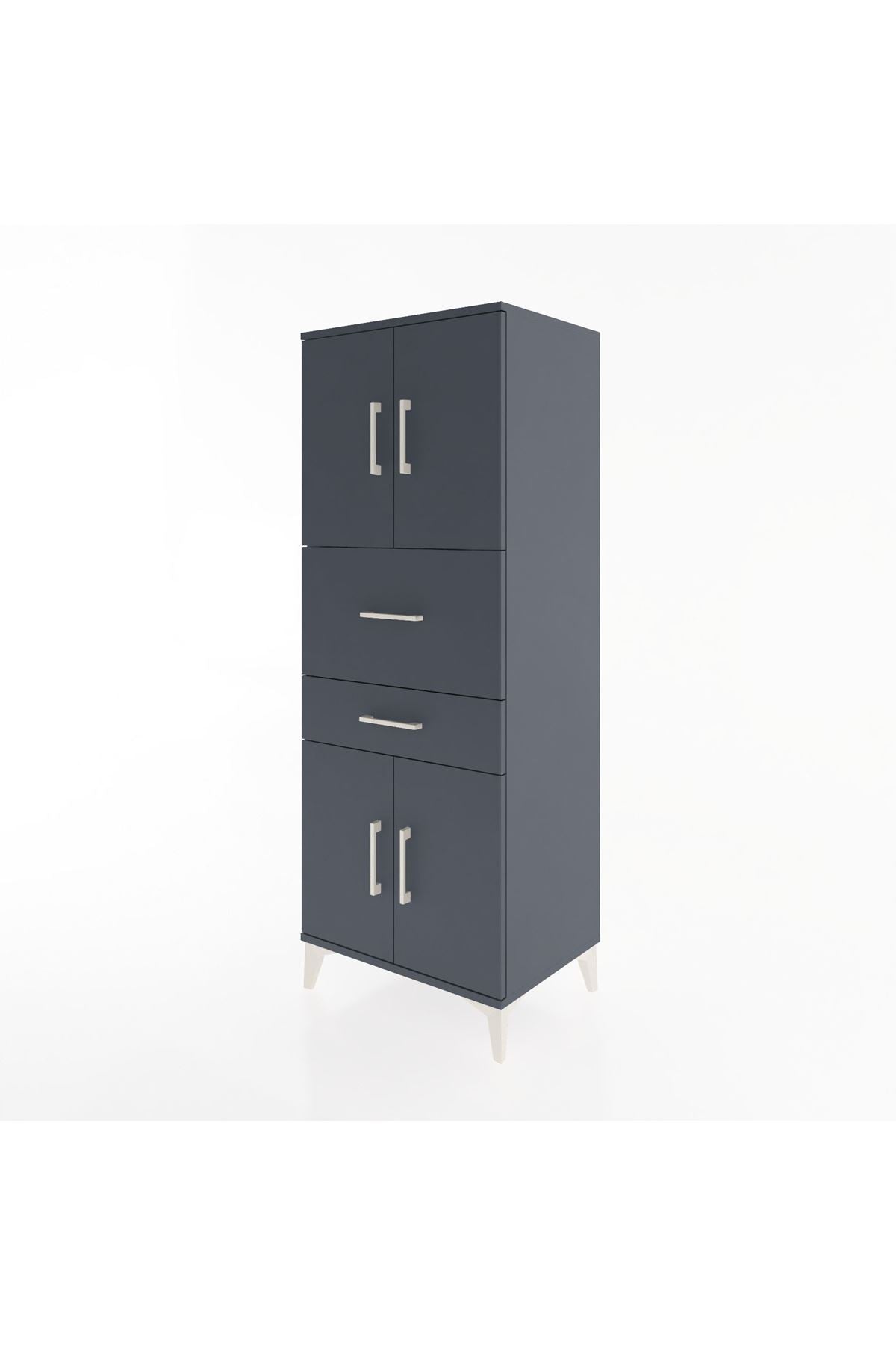Hyperion Dolap 3 Raflı 2 Çekmeceli 4 Kapaklı 60x44x163 - S53M059V5B
