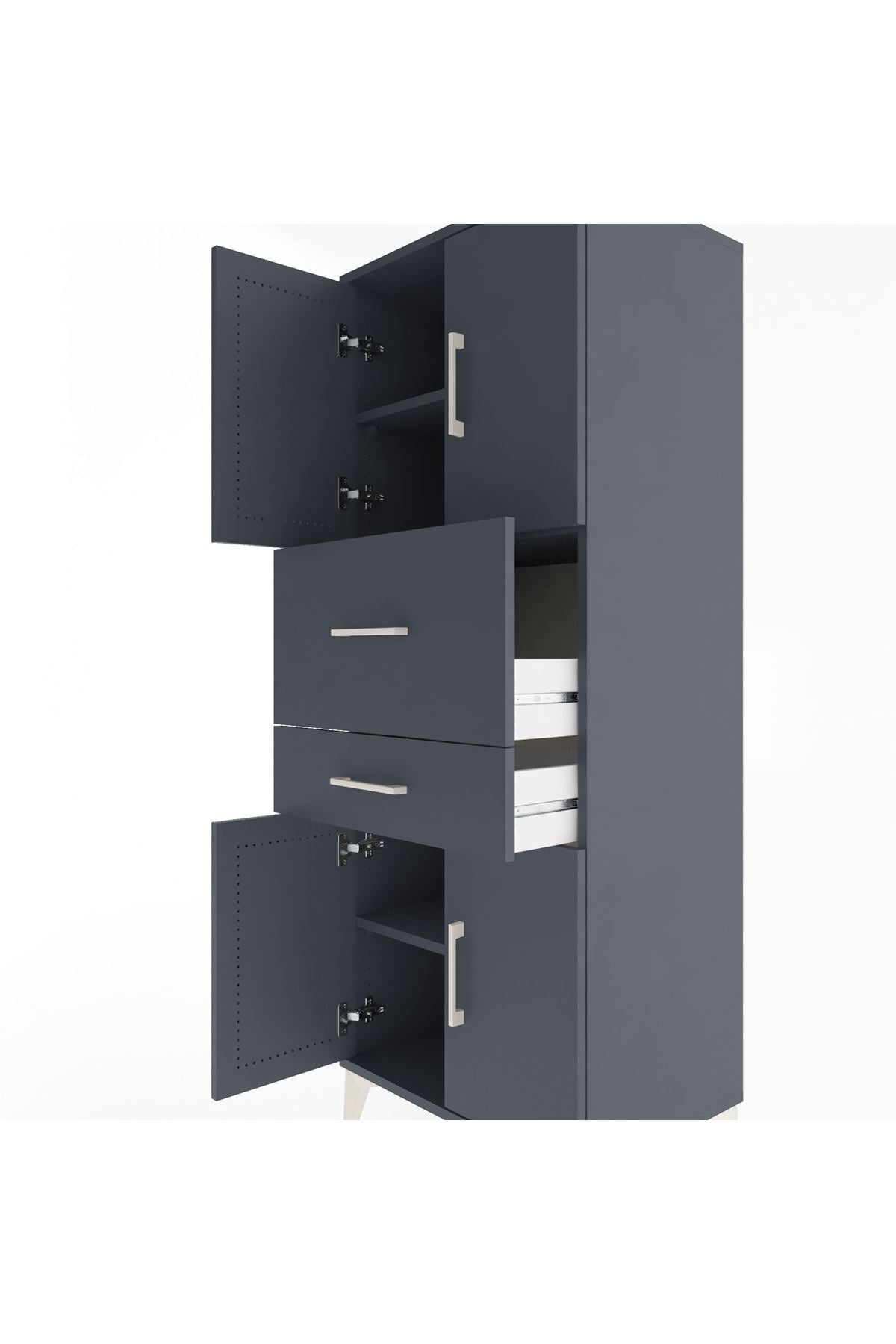 Hyperion Dolap 3 Raflı 2 Çekmeceli 4 Kapaklı 60x44x163 - S53M059V5B