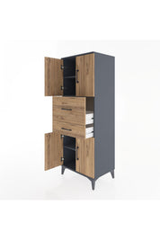 Hyperion Dolap 3 Raflı 2 Çekmeceli 4 Kapaklı 60x44x163 - S53M059V6B