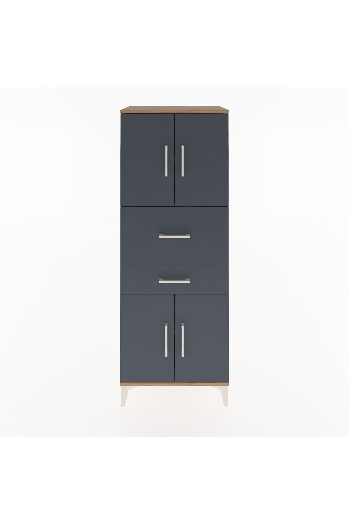 Hyperion Dolap 3 Raflı 2 Çekmeceli 4 Kapaklı 60x44x163 - S53M059V8B