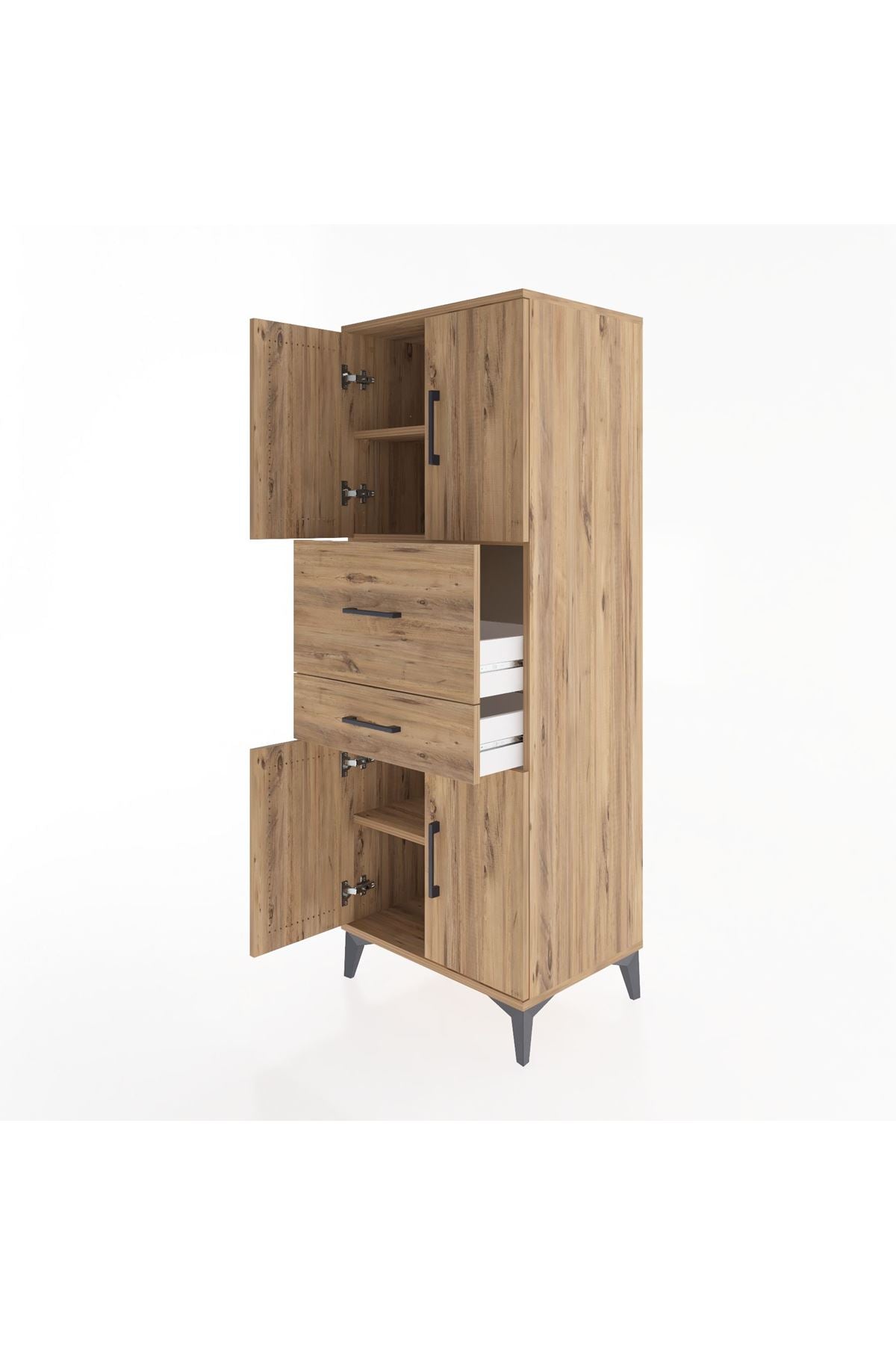 Hyperion Dolap 3 Raflı 2 Çekmeceli 4 Kapaklı 60x44x163 - S53M059V9B