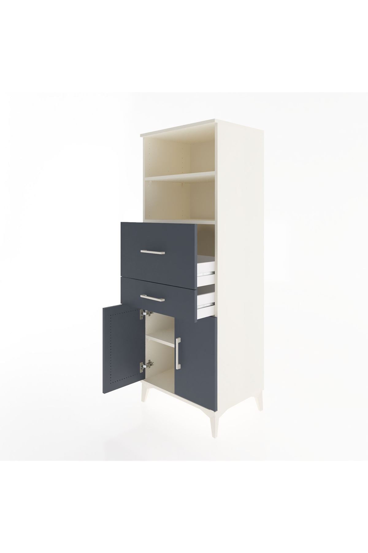 Hyperion Dolap 3 Raflı 2 Çekmeceli 2 Kapaklı 60x44x163 - S53M060V2B