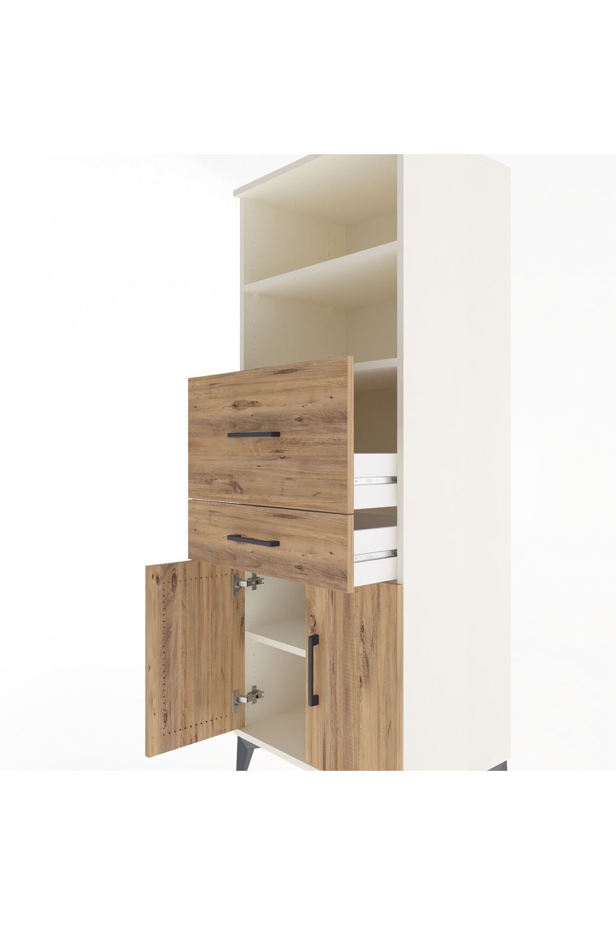 Hyperion Dolap 3 Raflı 2 Çekmeceli 2 Kapaklı 60x44x163 - S53M060V3B