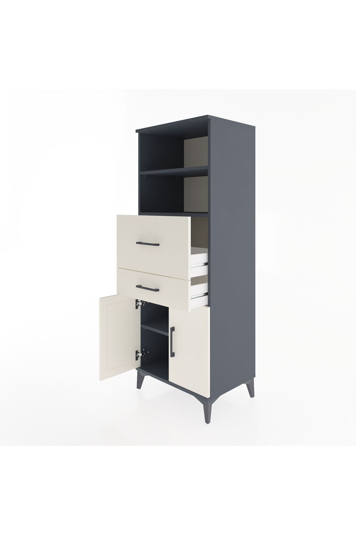 Hyperion Dolap 3 Raflı 2 Çekmeceli 2 Kapaklı 60x44x163 - S53M060V4B