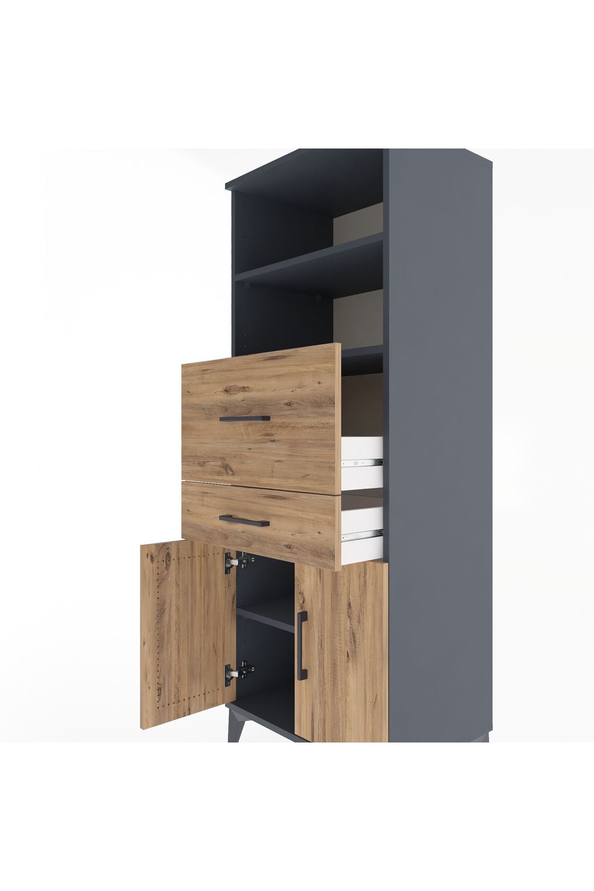 Hyperion Dolap 3 Raflı 2 Çekmeceli 2 Kapaklı 60x44x163 - S53M060V6B