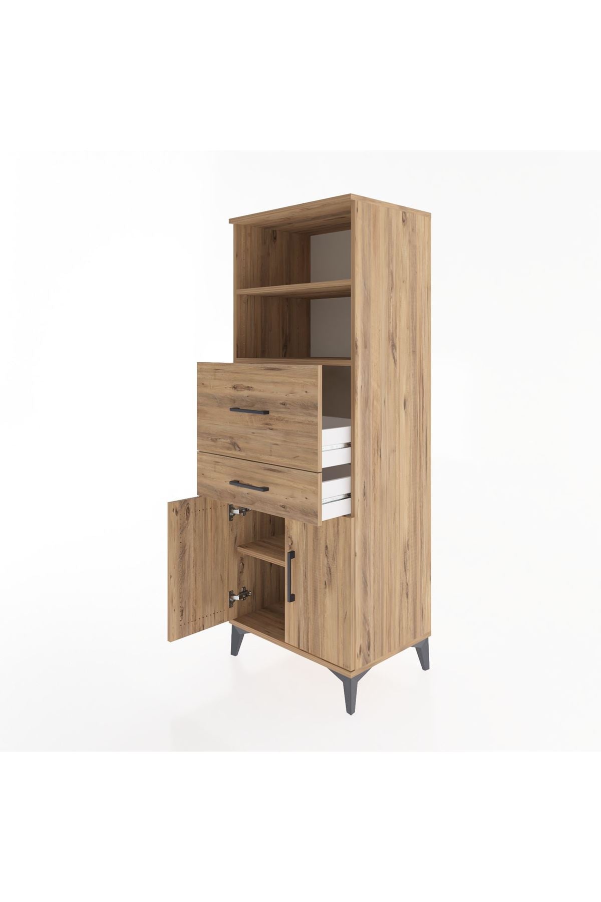 Hyperion Dolap 3 Raflı 2 Çekmeceli 2 Kapaklı 60x44x163 - S53M060V9B