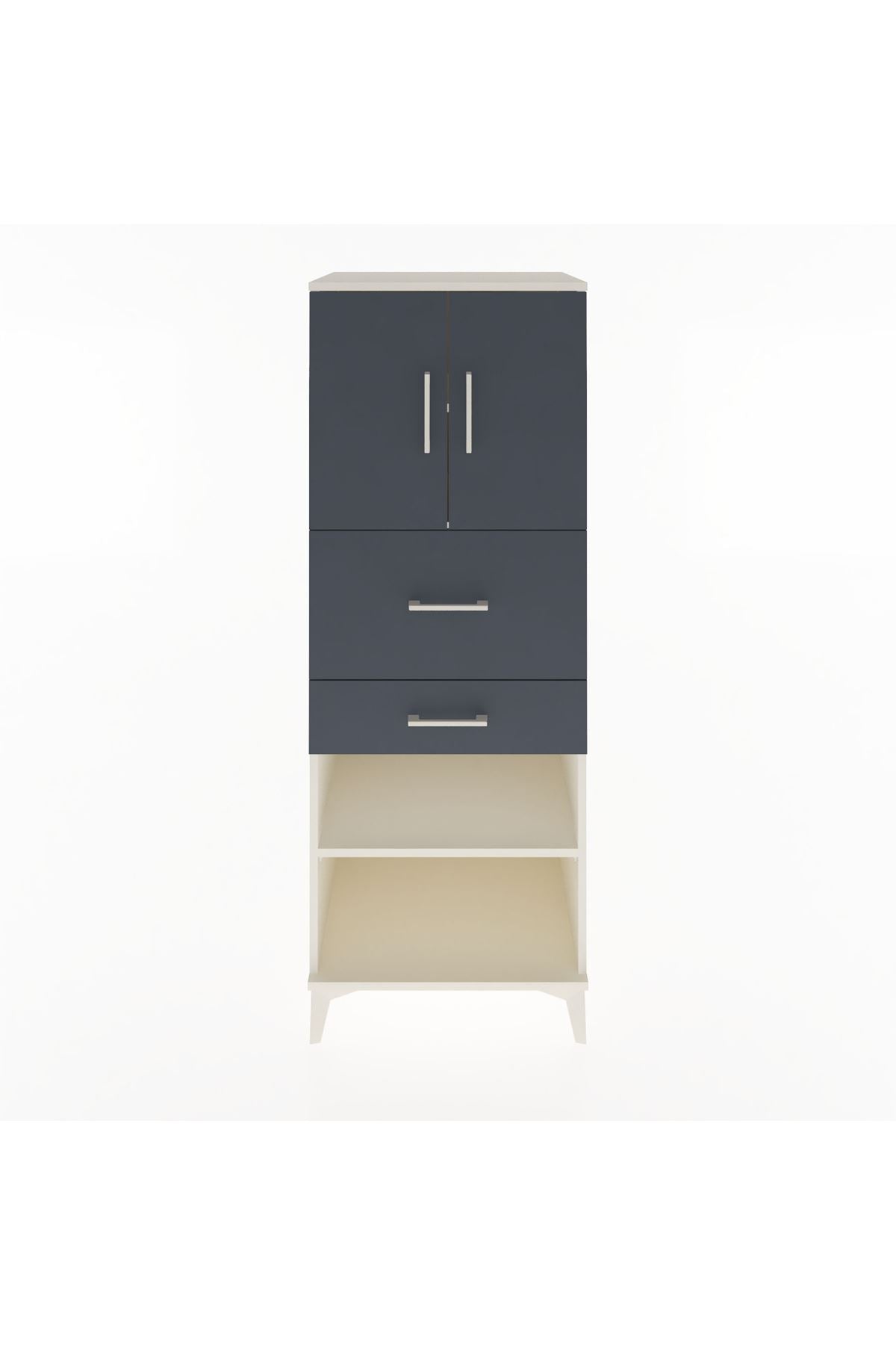 Hyperion Dolap 3 Raflı 2 Çekmeceli 2 Kapaklı 60x44x163 - S53M061V2B