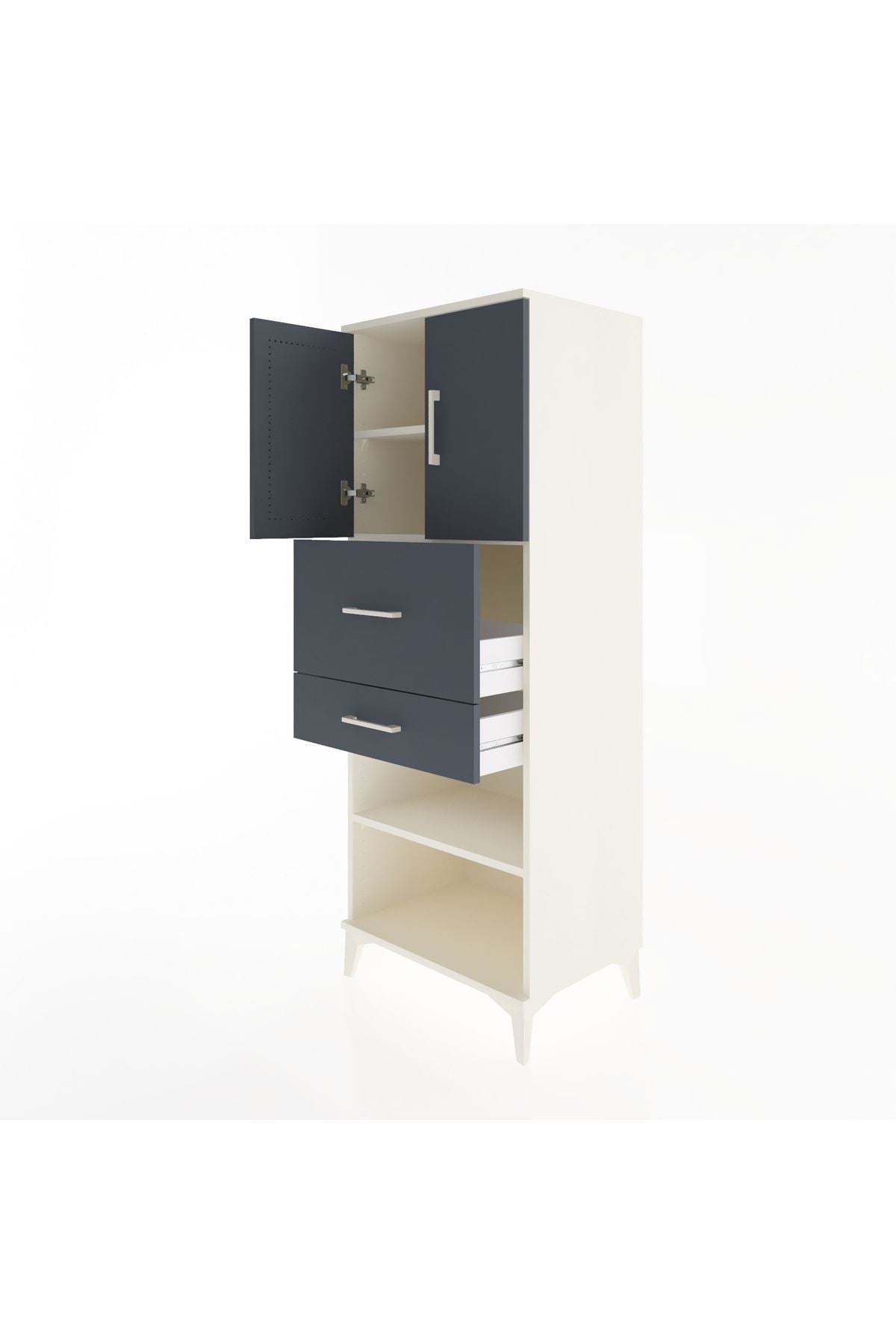 Hyperion Dolap 3 Raflı 2 Çekmeceli 2 Kapaklı 60x44x163 - S53M061V2B