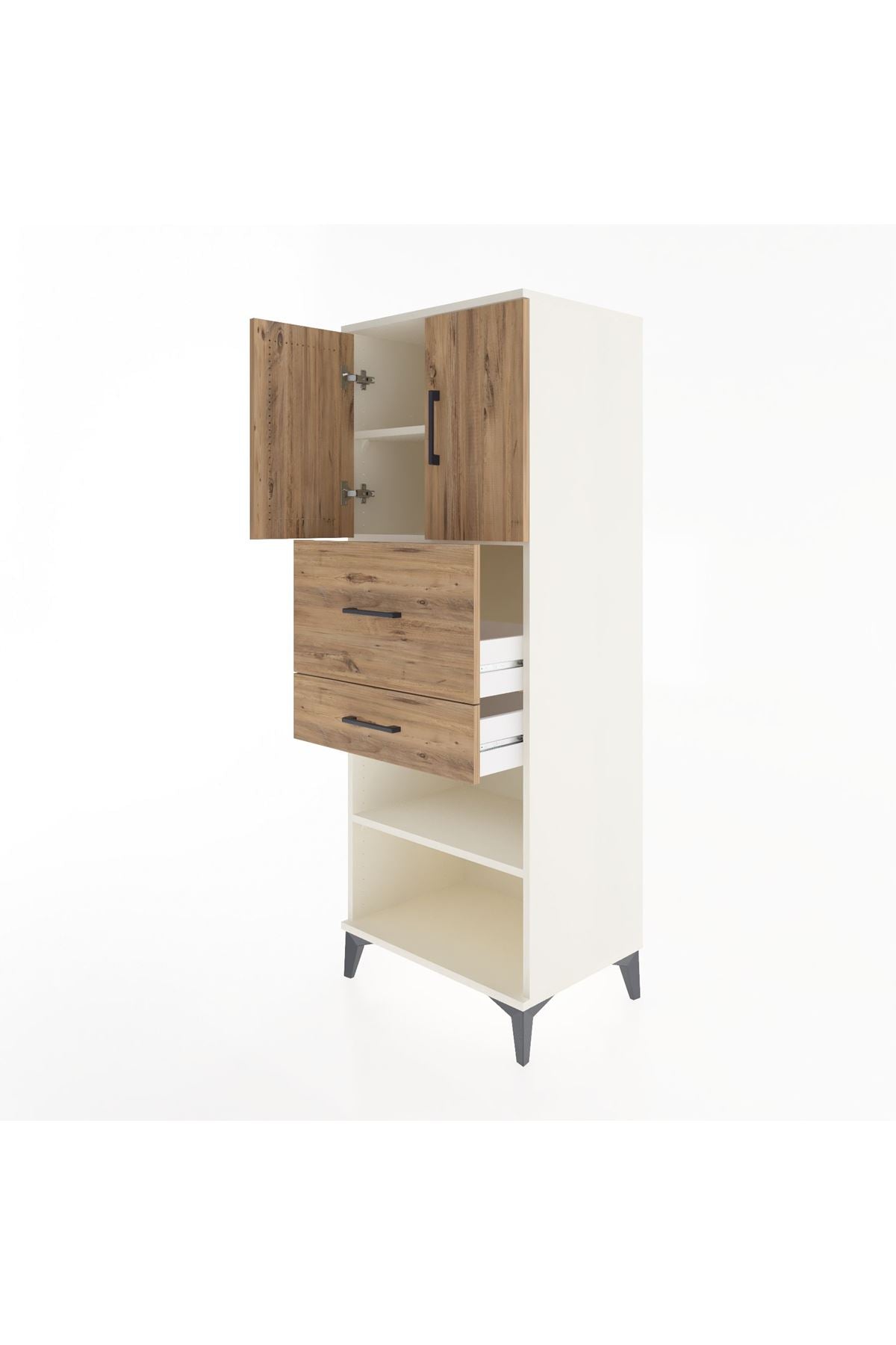 Hyperion Dolap 3 Raflı 2 Çekmeceli 2 Kapaklı 60x44x163 - S53M061V3B