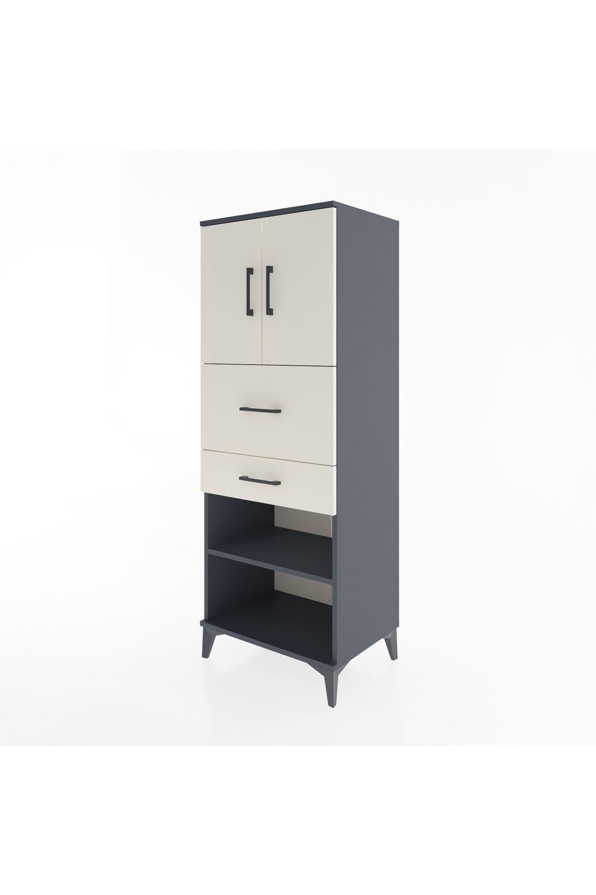 Hyperion Dolap 3 Raflı 2 Çekmeceli 2 Kapaklı 60x44x163 - S53M061V4B