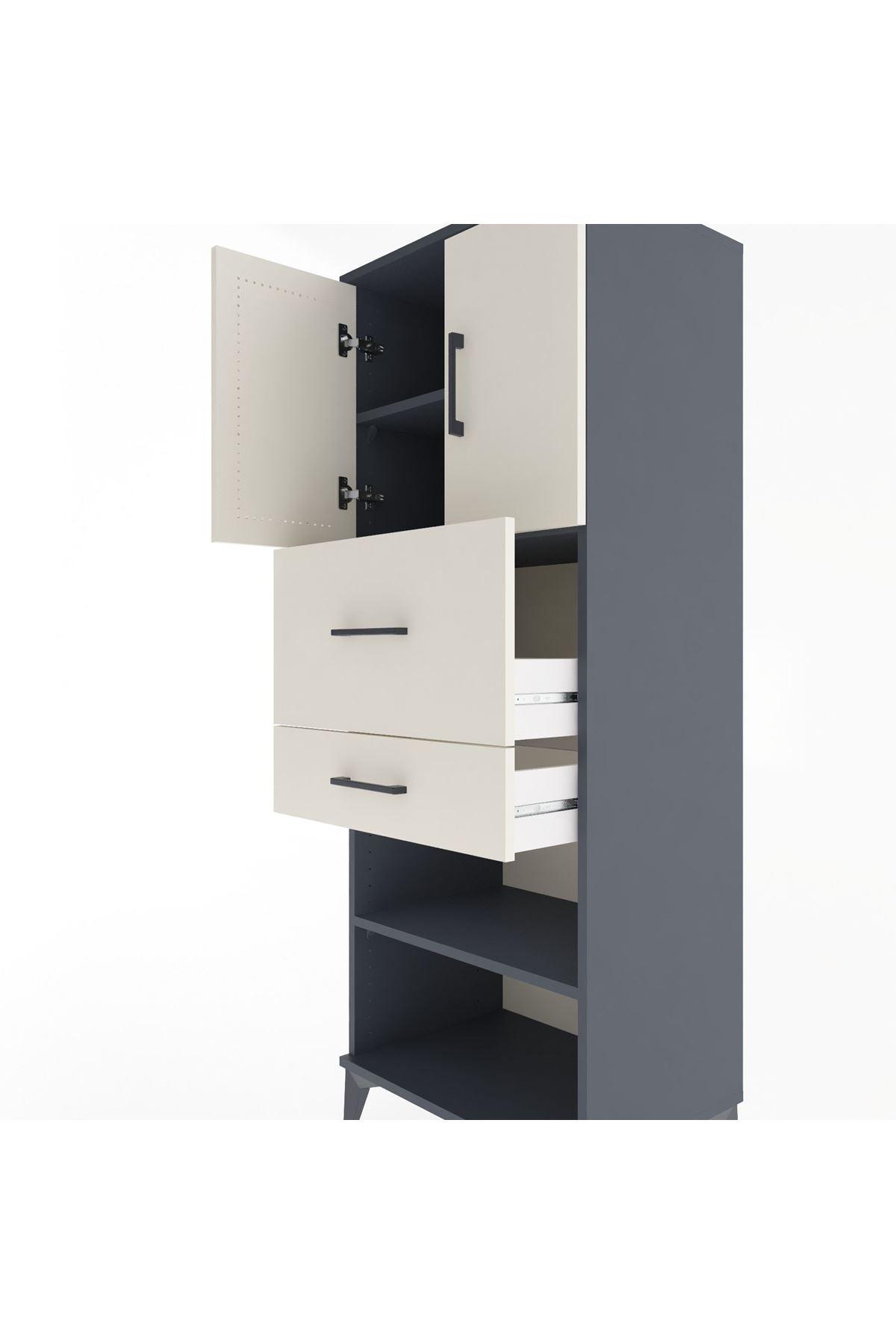 Hyperion Dolap 3 Raflı 2 Çekmeceli 2 Kapaklı 60x44x163 - S53M061V4B