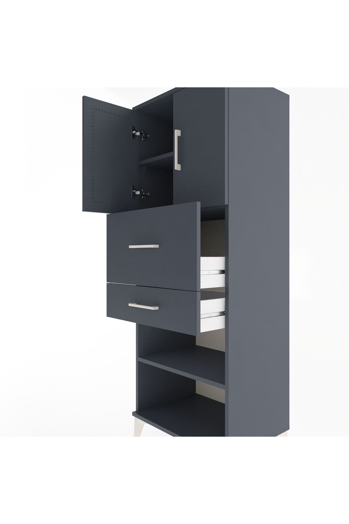 Hyperion Dolap 3 Raflı 2 Çekmeceli 2 Kapaklı 60x44x163 - S53M061V5B