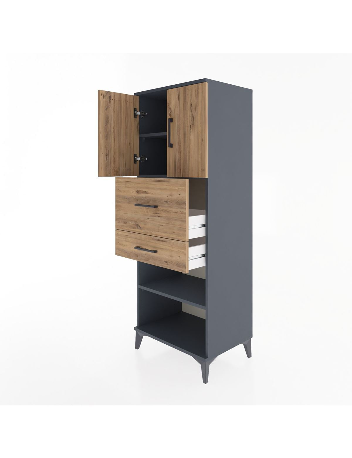 Hyperion Dolap 3 Raflı 2 Çekmeceli 2 Kapaklı 60x44x163 - S53M061V6B
