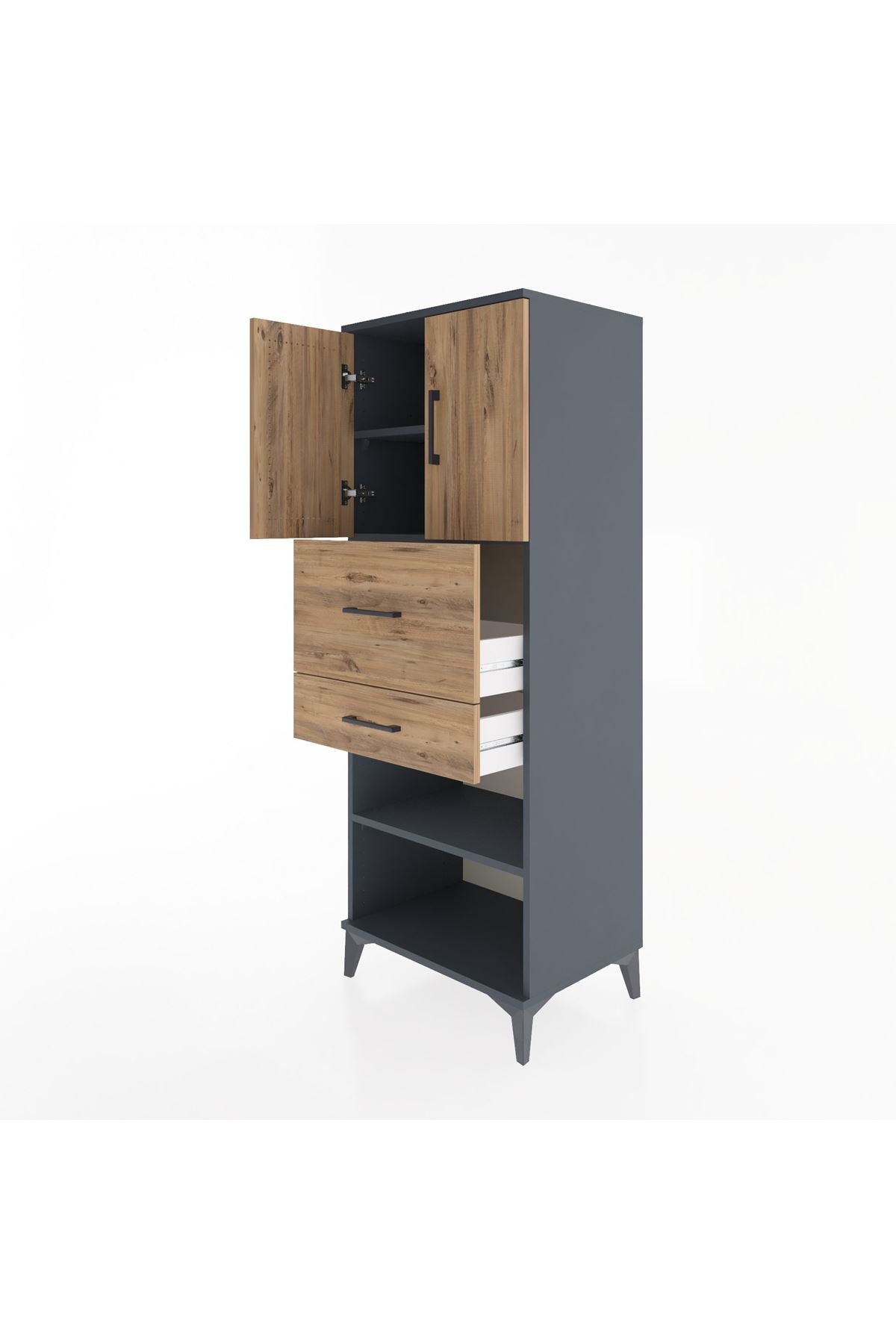 Hyperion Dolap 3 Raflı 2 Çekmeceli 2 Kapaklı 60x44x163 - S53M061V6B
