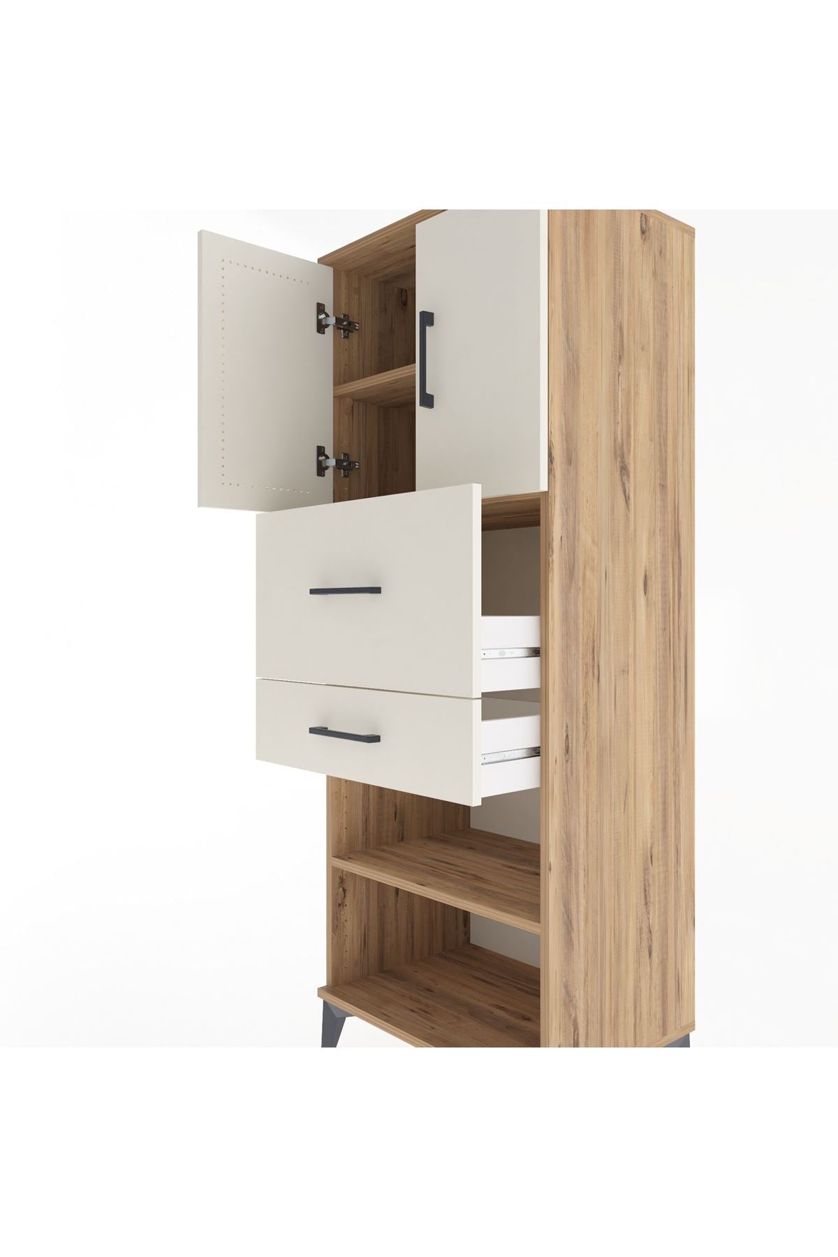 Hyperion Dolap 3 Raflı 2 Çekmeceli 2 Kapaklı 60x44x163 - S53M061V7B