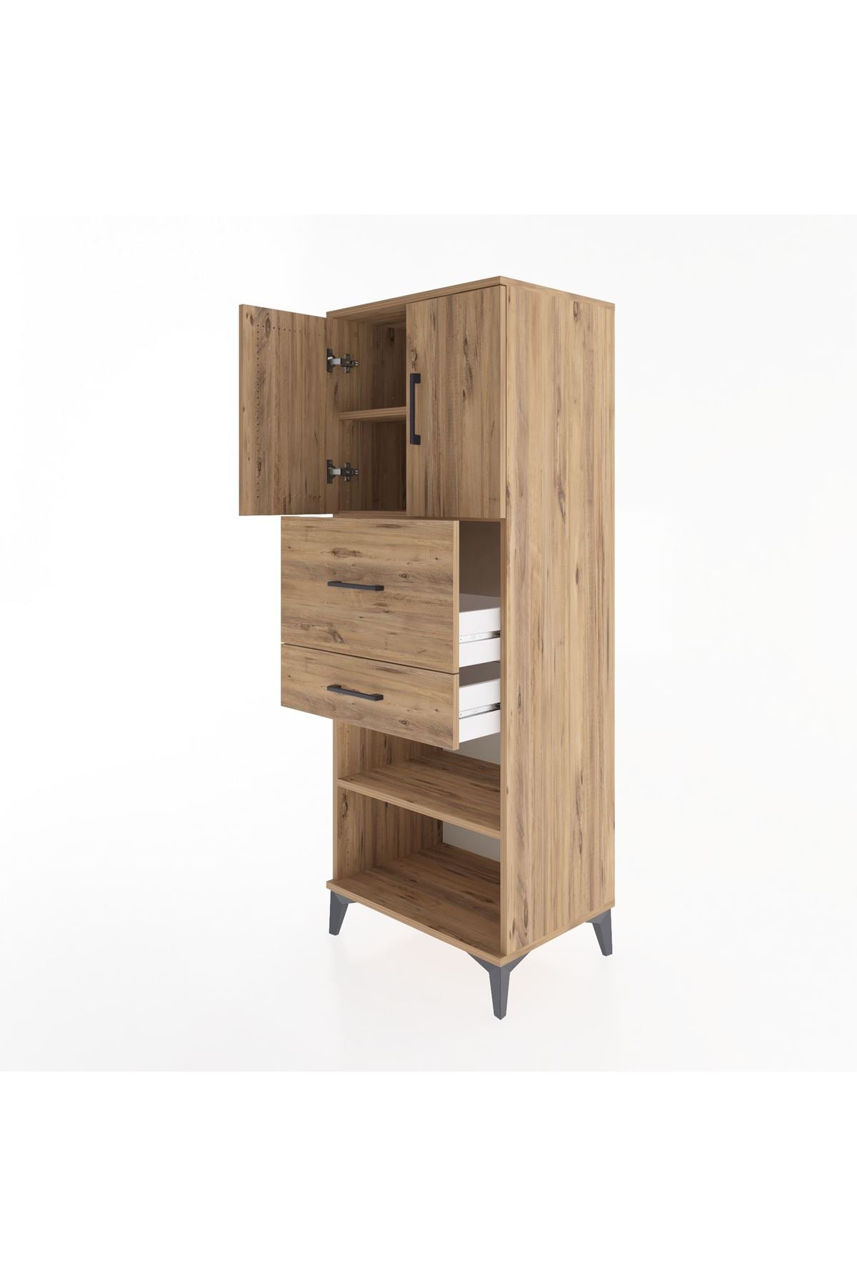 Hyperion Dolap 3 Raflı 2 Çekmeceli 2 Kapaklı 60x44x163 - S53M061V9B