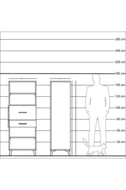 Hyperion Dolap 3 Raflı 2 Çekmeceli 60x44x163 - S53M062V3B