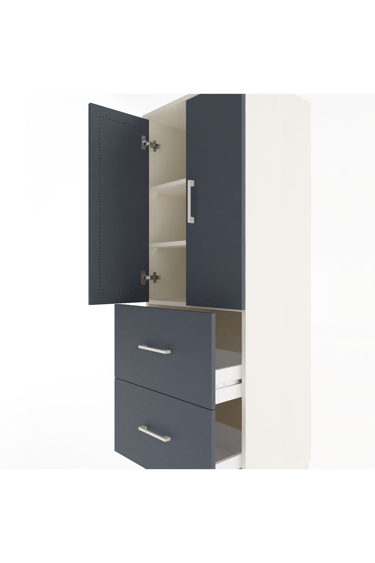Hyperion Dolap 3 Raflı 2 Çekmeceli 2 Kapaklı 60x44x163 - S53M063V2B