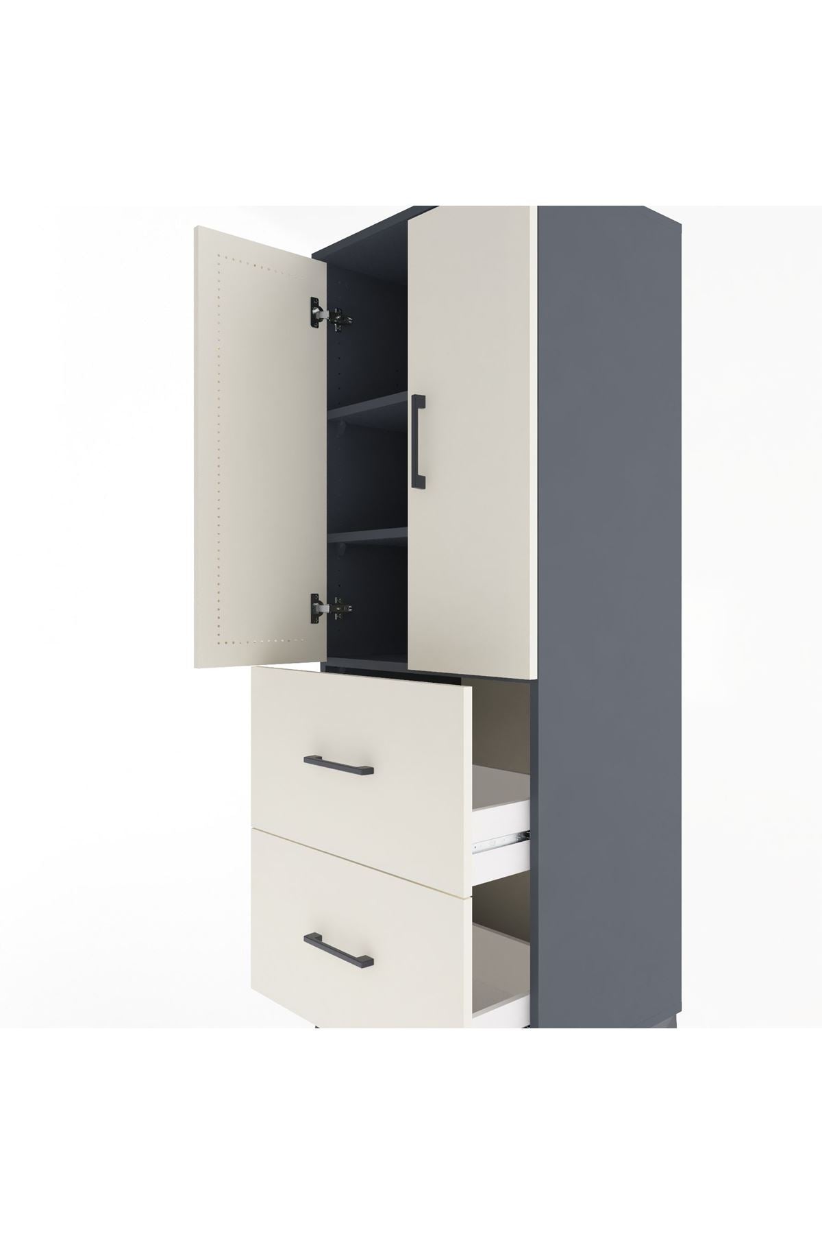 Hyperion Dolap 3 Raflı 2 Çekmeceli 2 Kapaklı 60x44x163 - S53M063V4B