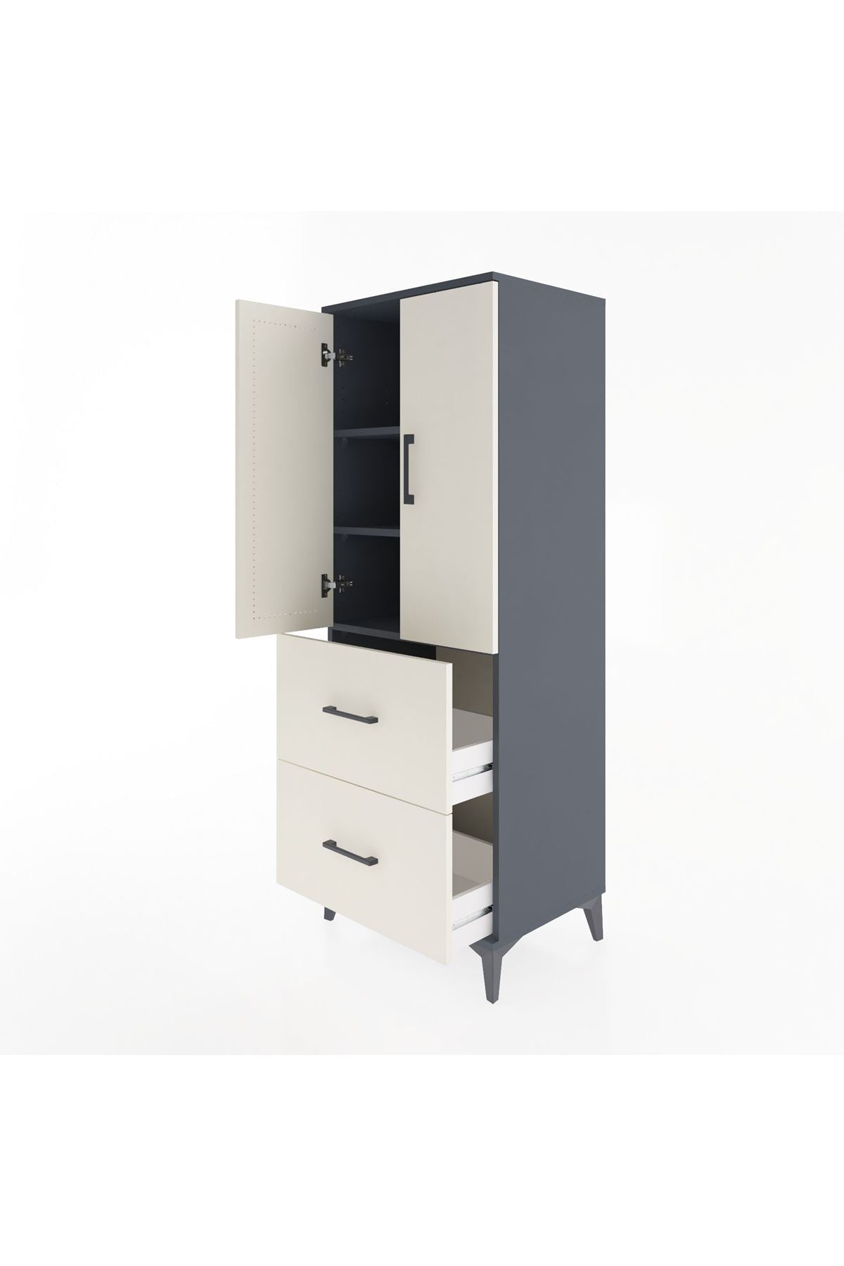Hyperion Dolap 3 Raflı 2 Çekmeceli 2 Kapaklı 60x44x163 - S53M063V4B