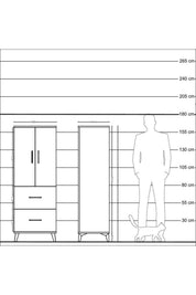 Hyperion Dolap 3 Raflı 2 Çekmeceli 2 Kapaklı 60x44x163 - S53M063V4B