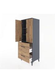 Hyperion Dolap 3 Raflı 2 Çekmeceli 2 Kapaklı 60x44x163 - S53M063V6B