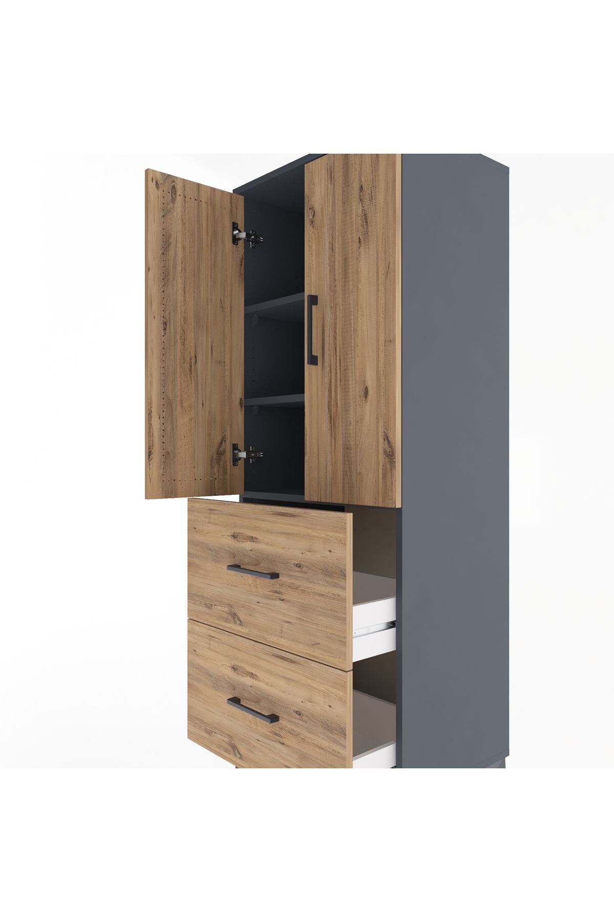 Hyperion Dolap 3 Raflı 2 Çekmeceli 2 Kapaklı 60x44x163 - S53M063V6B