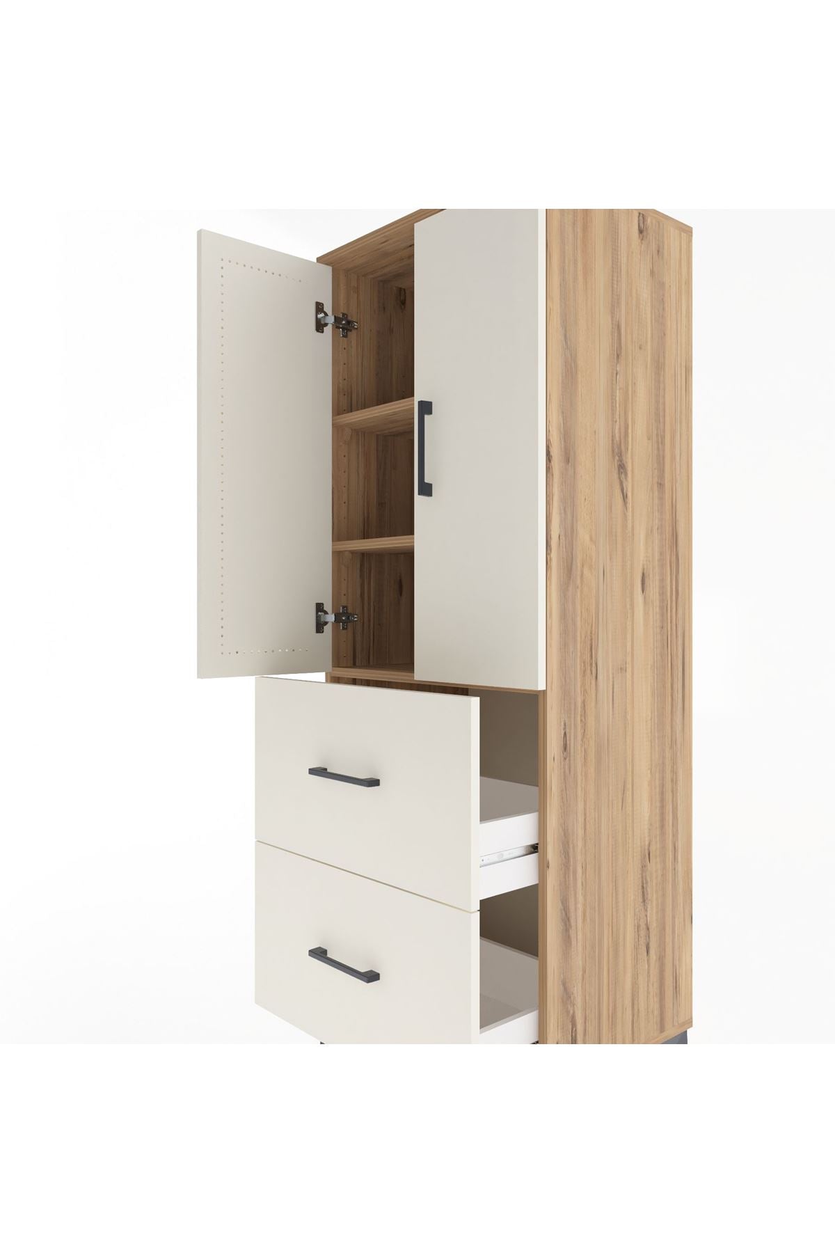 Hyperion Dolap 3 Raflı 2 Çekmeceli 2 Kapaklı 60x44x163 - S53M063V7B