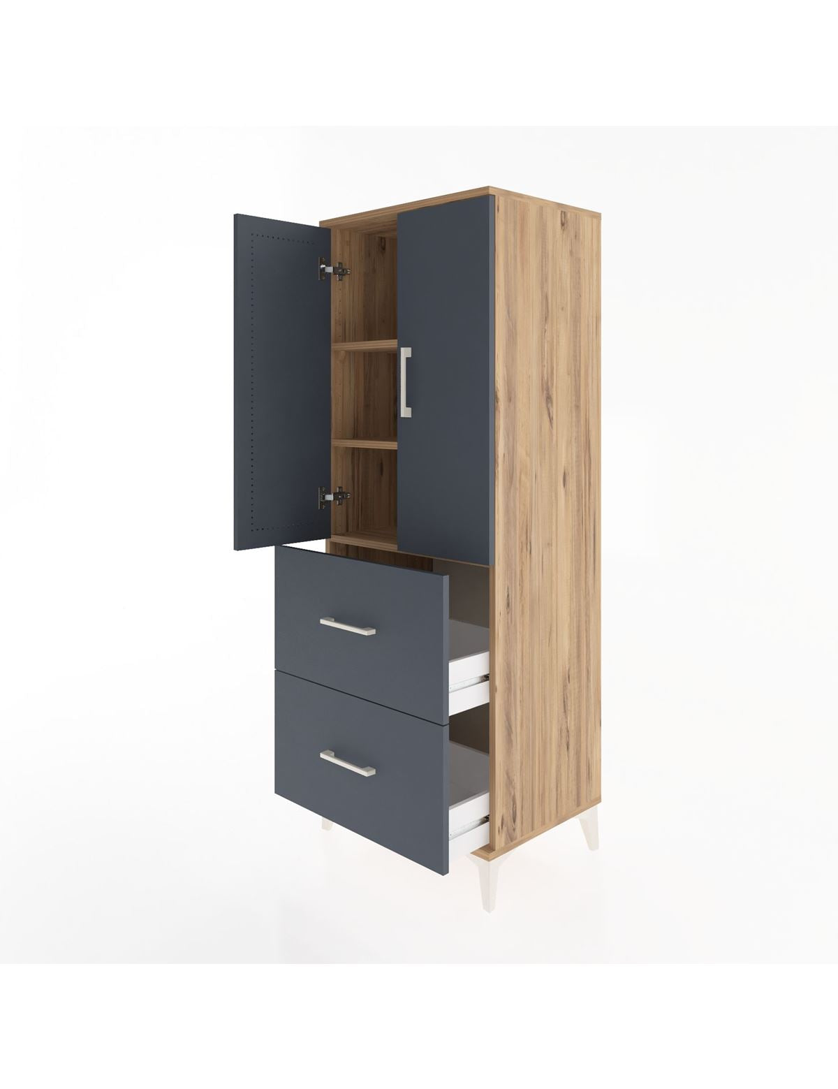 Hyperion Dolap 3 Raflı 2 Çekmeceli 2 Kapaklı 60x44x163 - S53M063V8B