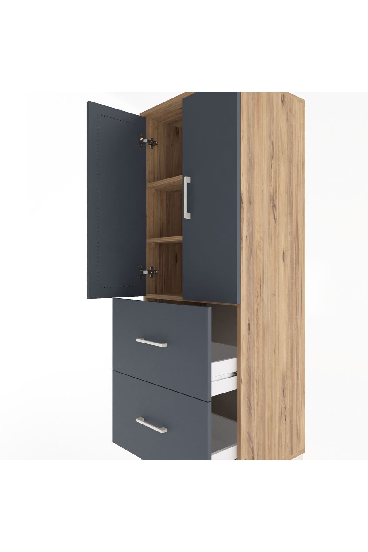 Hyperion Dolap 3 Raflı 2 Çekmeceli 2 Kapaklı 60x44x163 - S53M063V8B