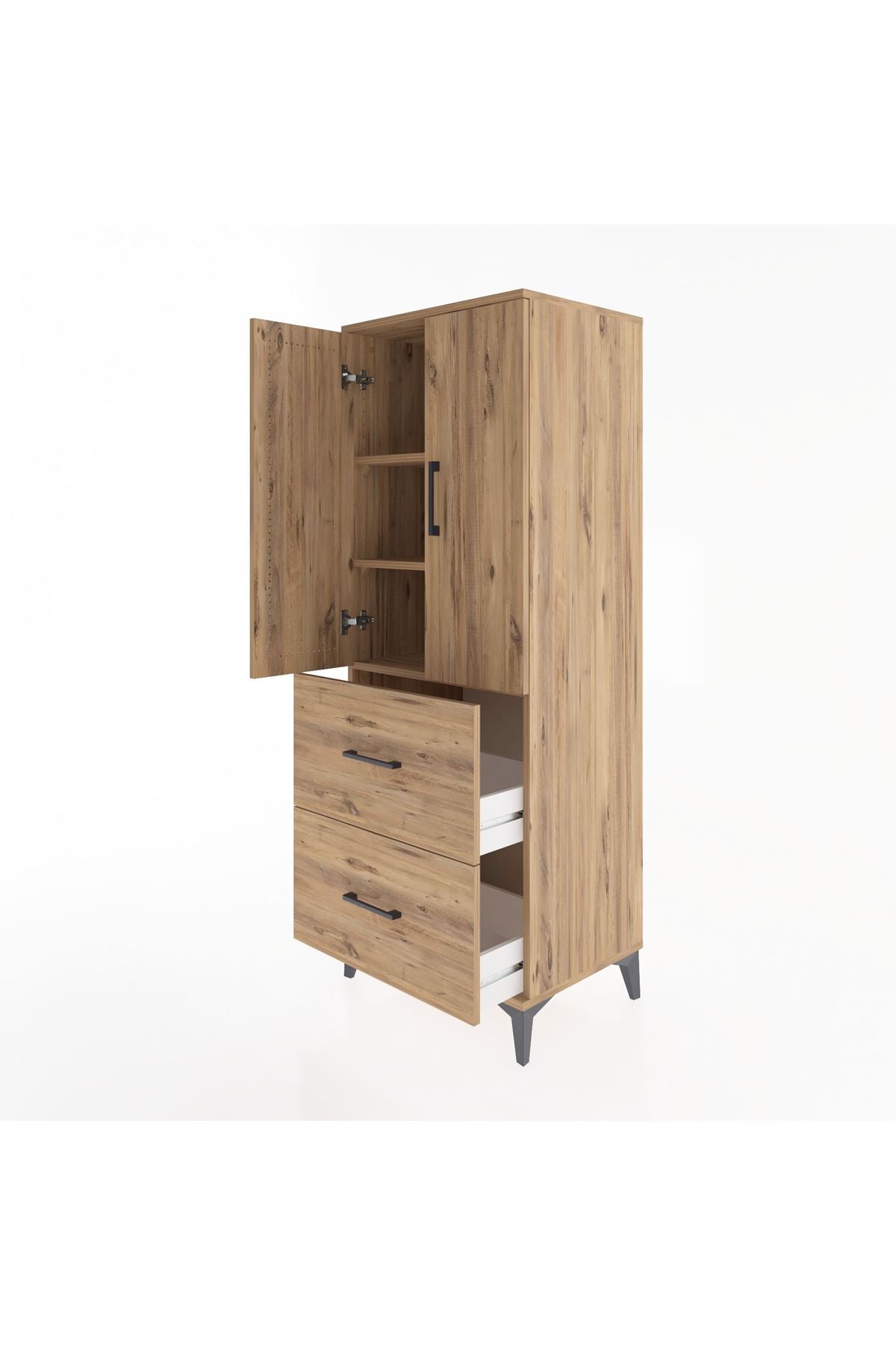 Hyperion Dolap 3 Raflı 2 Çekmeceli 2 Kapaklı 60x44x163 - S53M063V9B