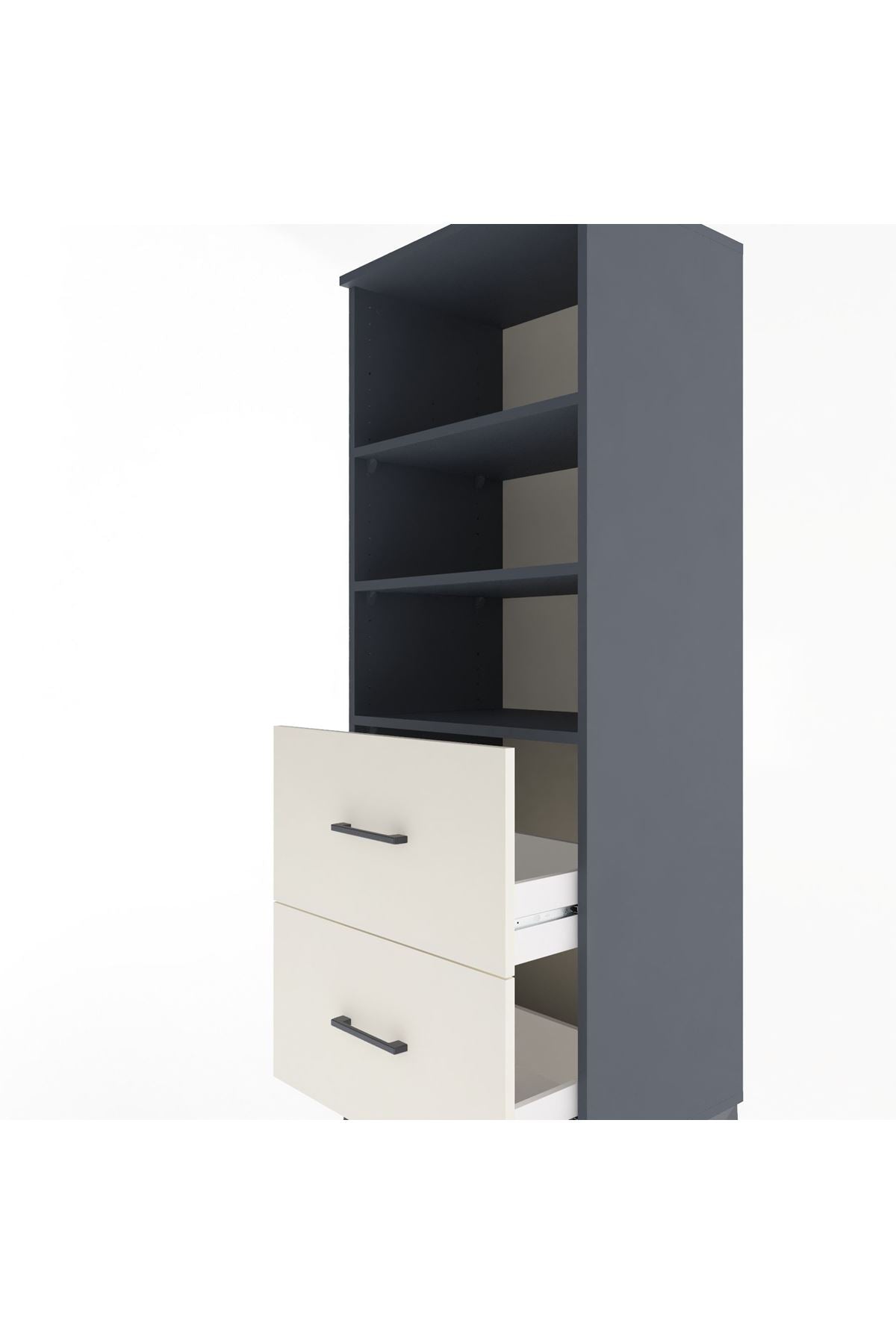 Hyperion Dolap 3 Raflı 2 Çekmeceli 60x44x163 - S53M064V4B
